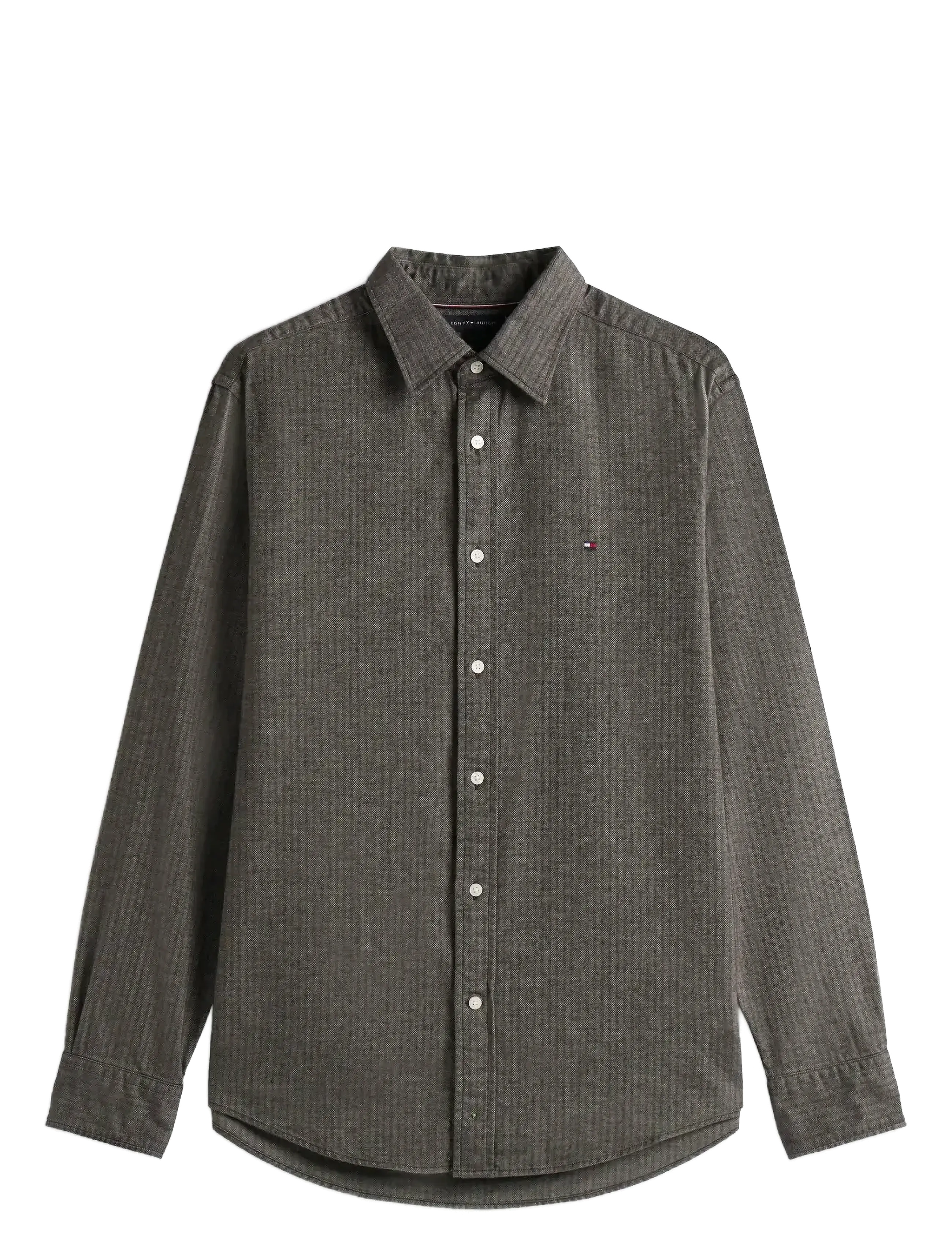 Tommy Hilfiger FLANNEL HERRINGBONE SHIRT - Casual shirts - HYDROGEN GREY / grey