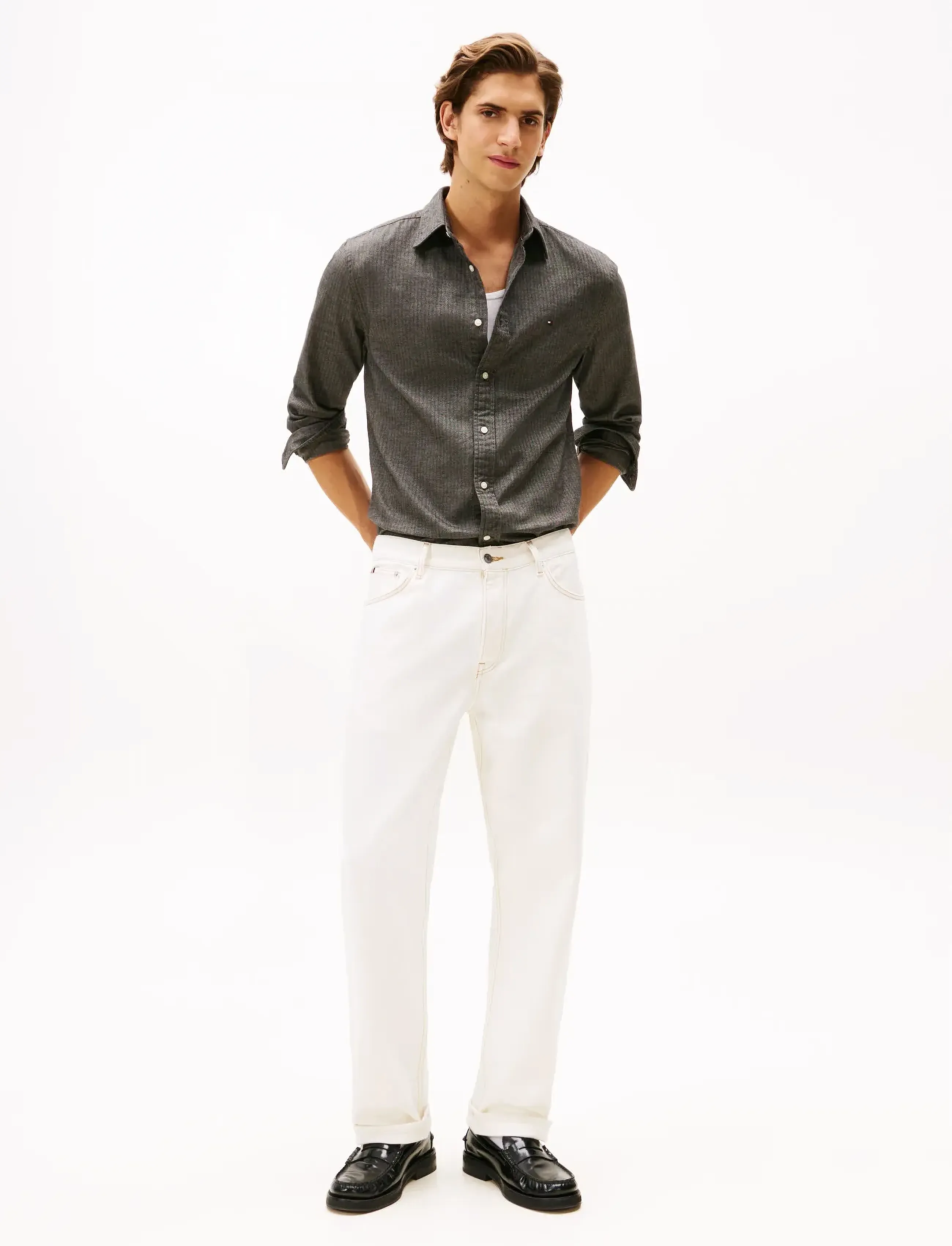 Tommy Hilfiger - FLANNEL HERRINGBONE SHIRT - hydrogen grey - 2