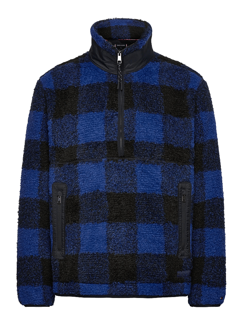 Tommy Hilfiger - TEDDY FLEECE CHECK PULL OVER - fleece-pullover - wedge blue / black - 1
