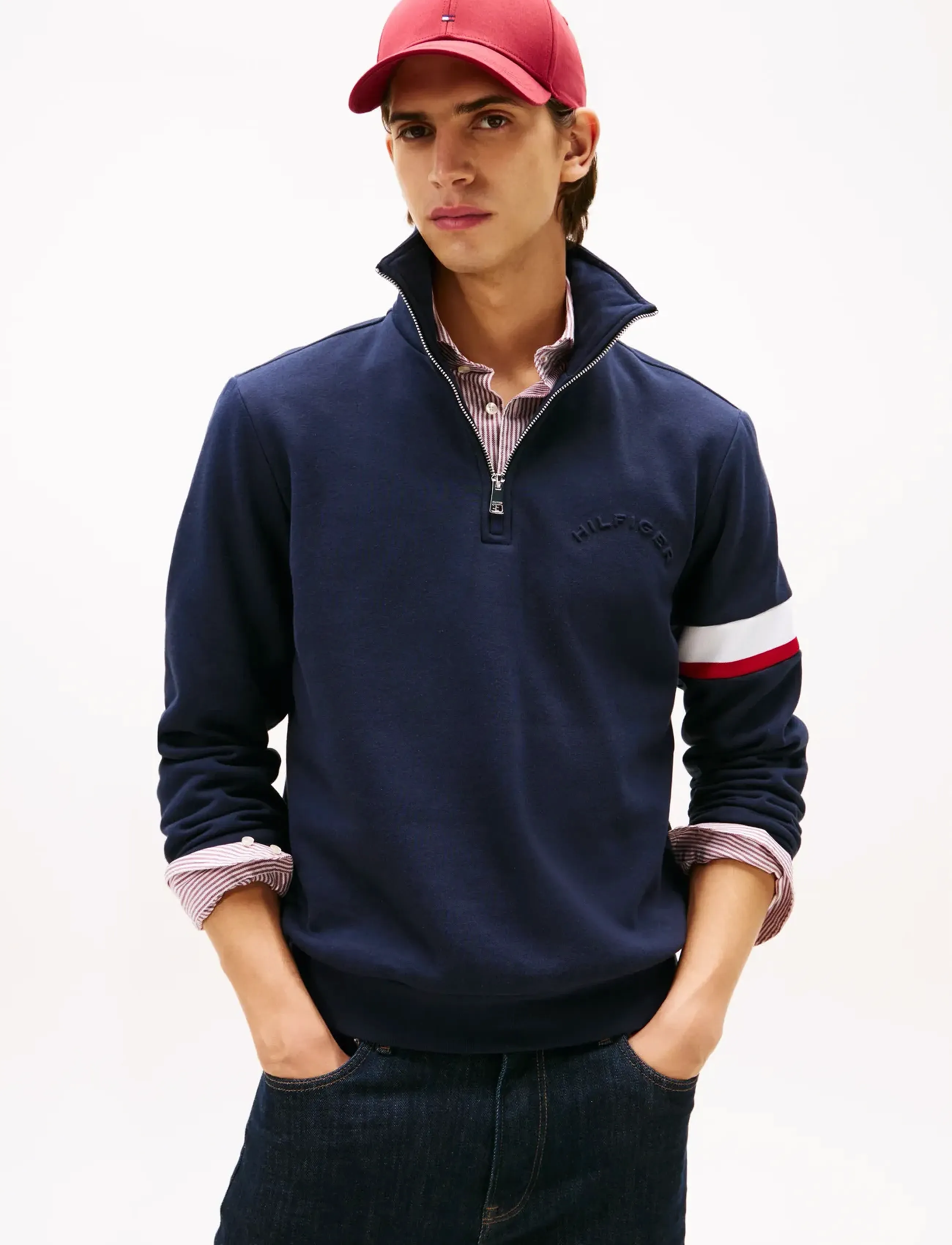 Tommy Hilfiger - RWB INSERT 1/4 ZIP - nach anlass kaufen - desert sky - 0