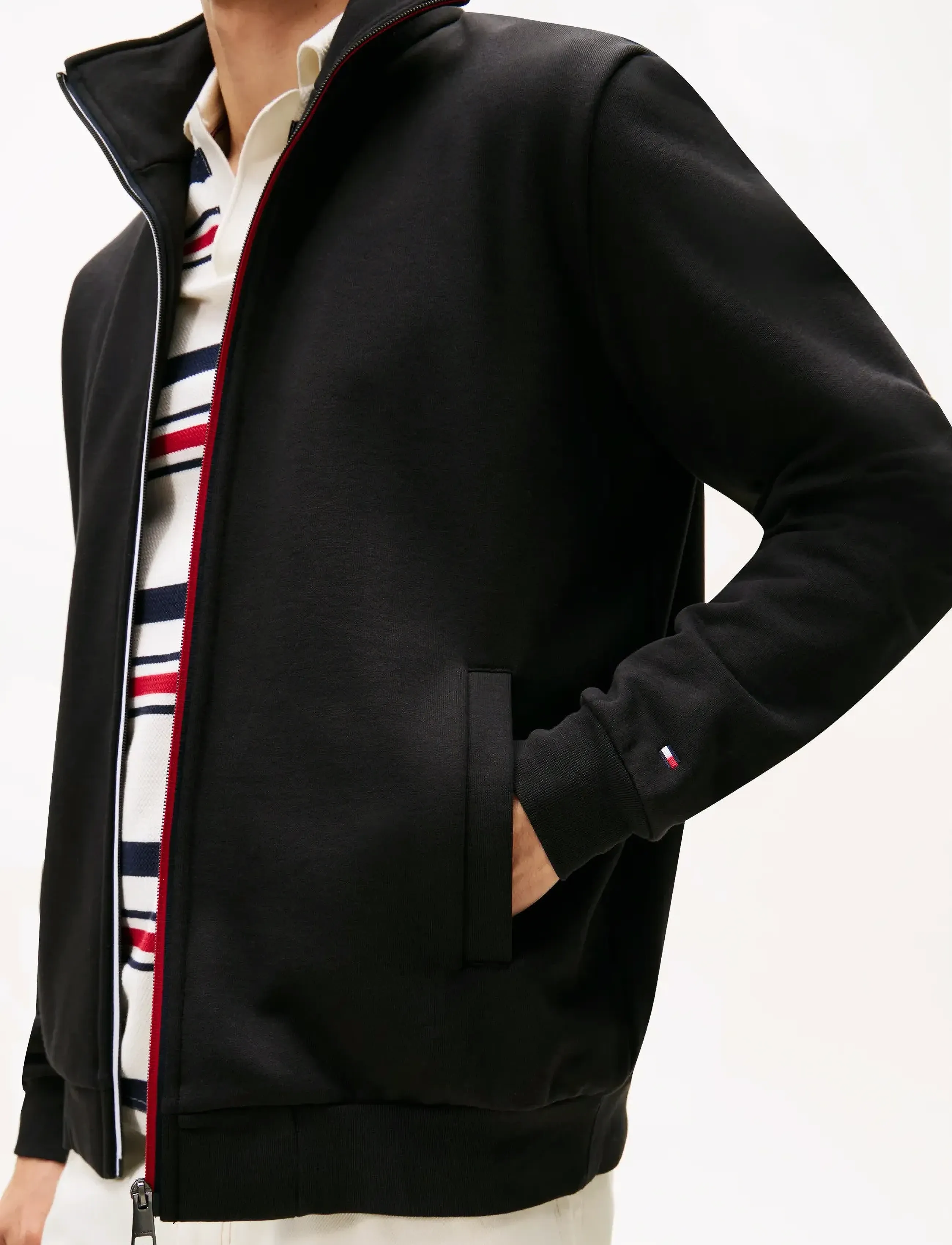 Tommy Hilfiger - GLOBAL STRIPE ZIP THROUGH - bluzy - black - 5