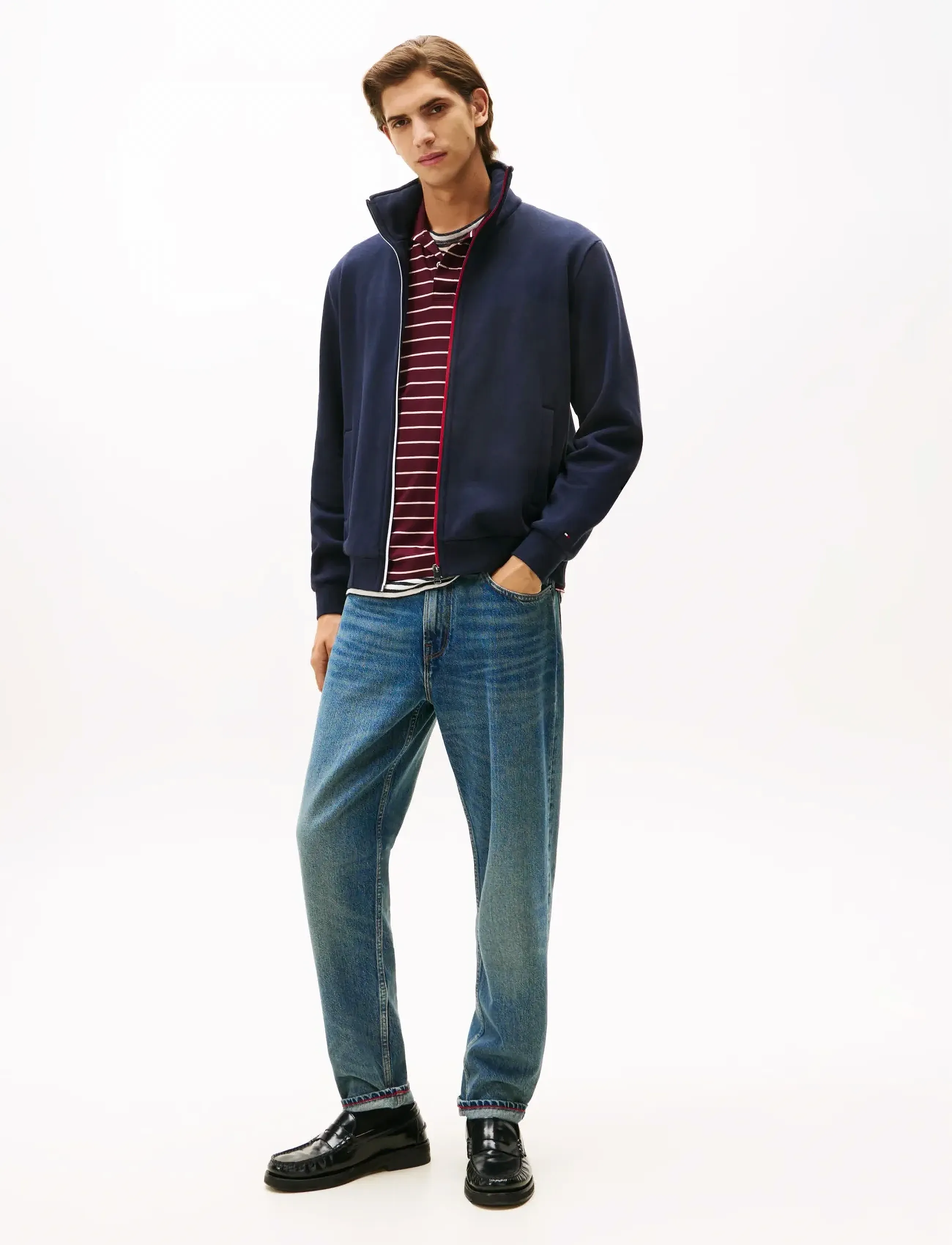 Tommy Hilfiger - GLOBAL STRIPE ZIP THROUGH - kevättakit - desert sky - 3