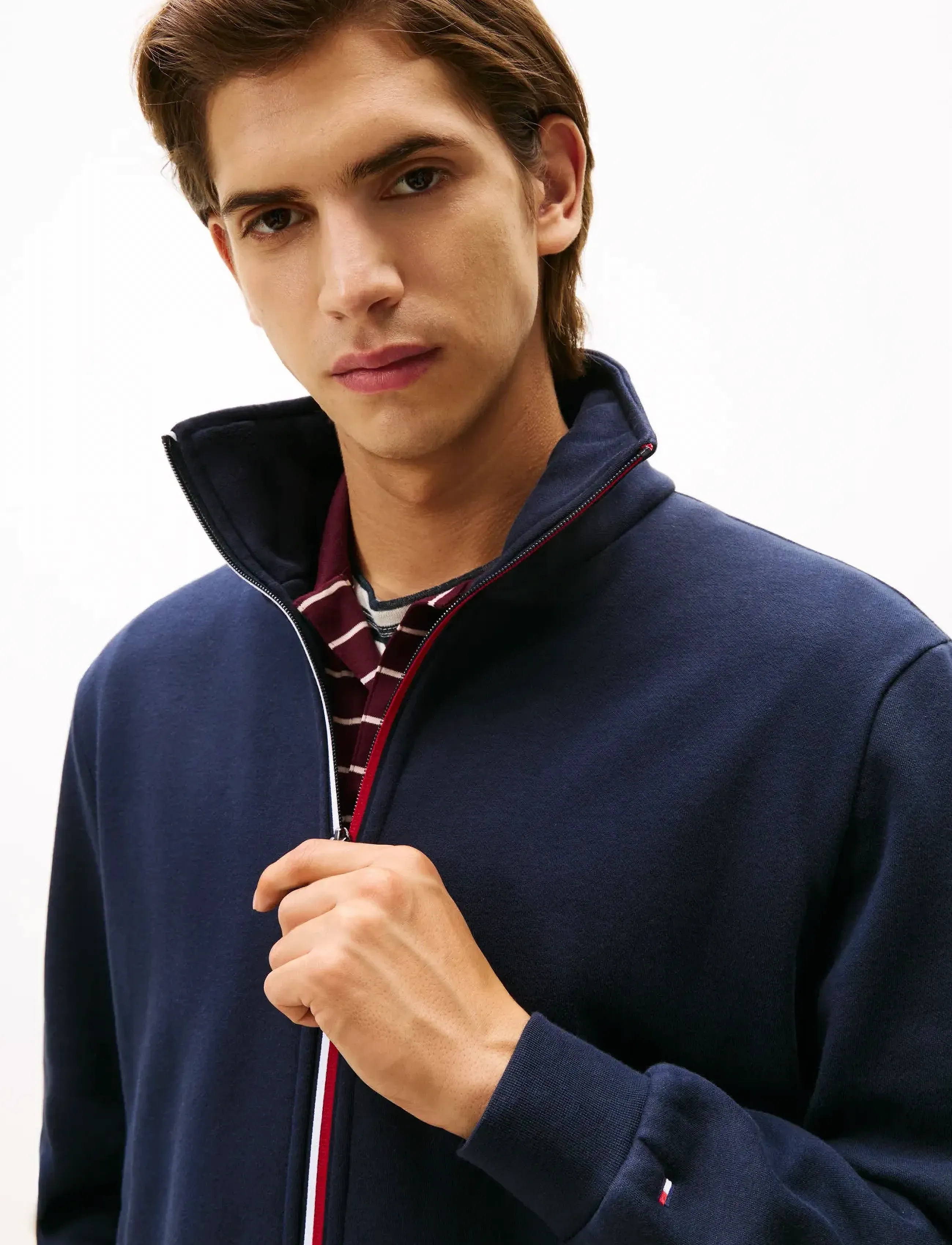 Tommy Hilfiger - GLOBAL STRIPE ZIP THROUGH - kevättakit - desert sky - 5