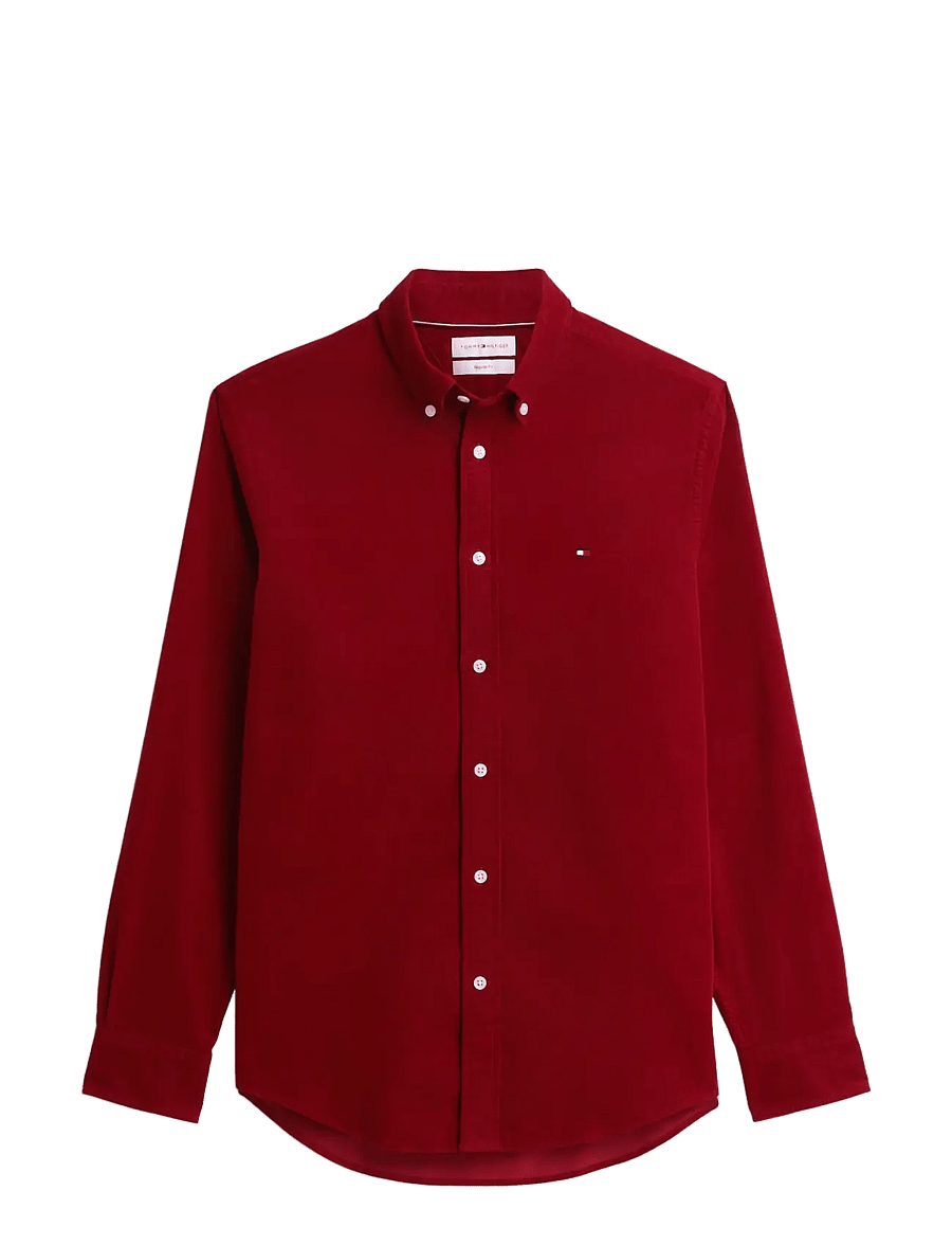 Tommy Hilfiger - SOLID CORDUROY RF SHIRT - freizeithemden - autumn red - 0