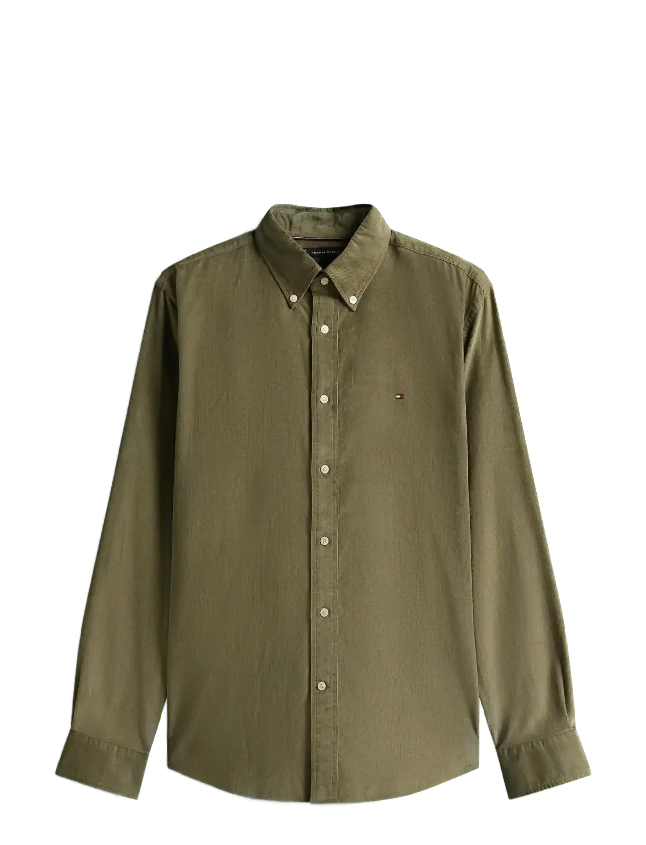 Tommy Hilfiger SOLID CORDUROY RF SHIRT - Kleding - BATTLE GREEN / khaki/green