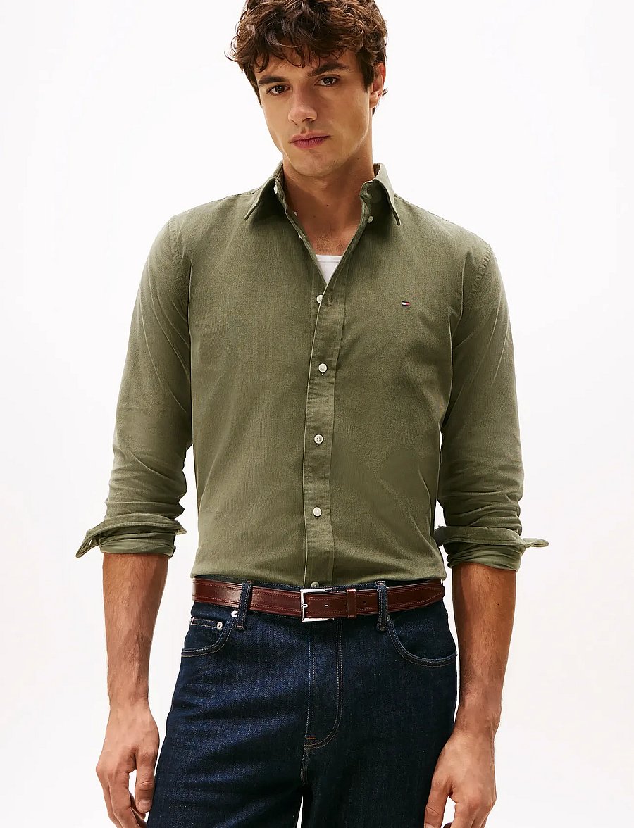 Tommy Hilfiger - SOLID CORDUROY RF SHIRT - casual - battle green - 0