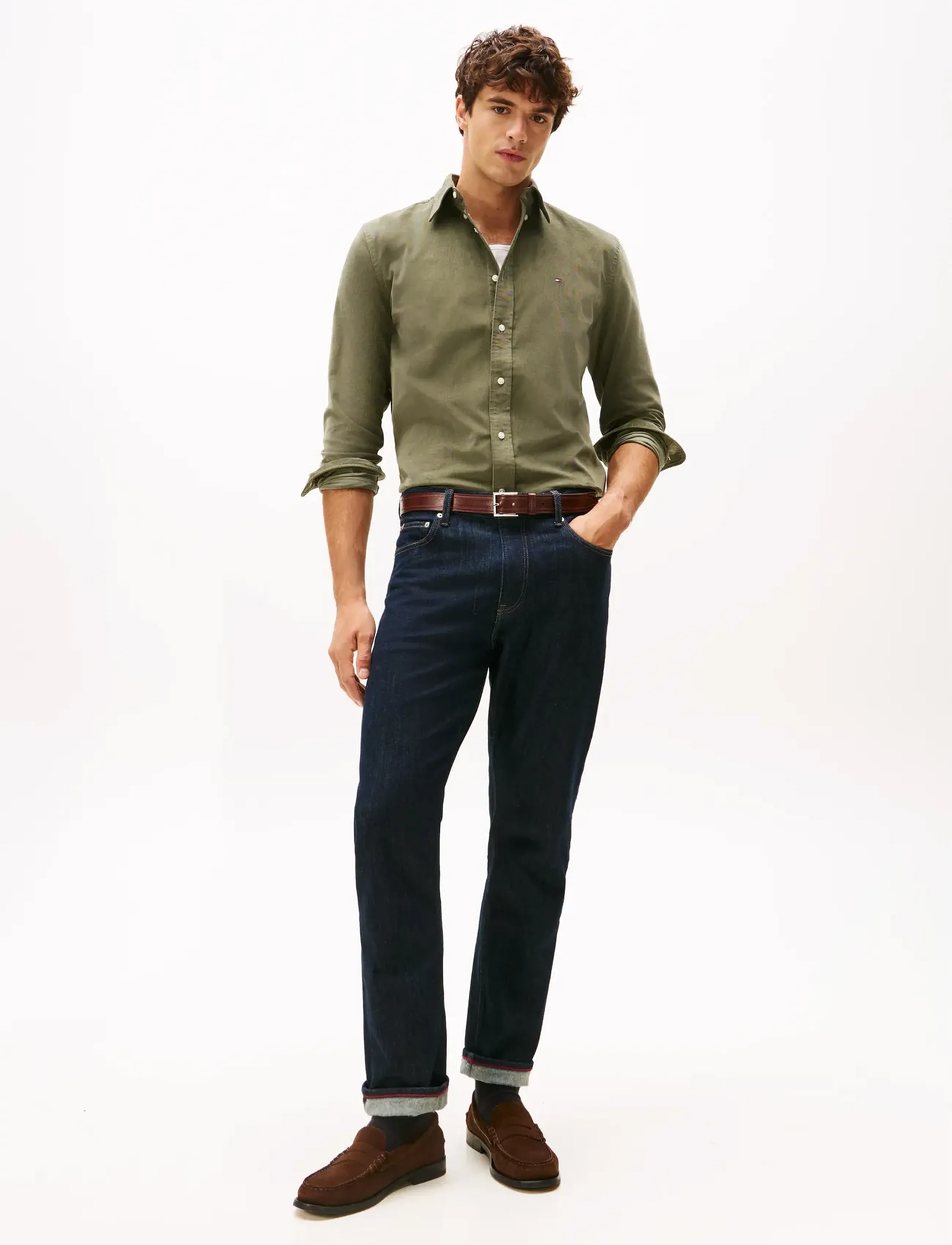 Tommy Hilfiger - SOLID CORDUROY RF SHIRT - corduroy shirts - battle green - 2