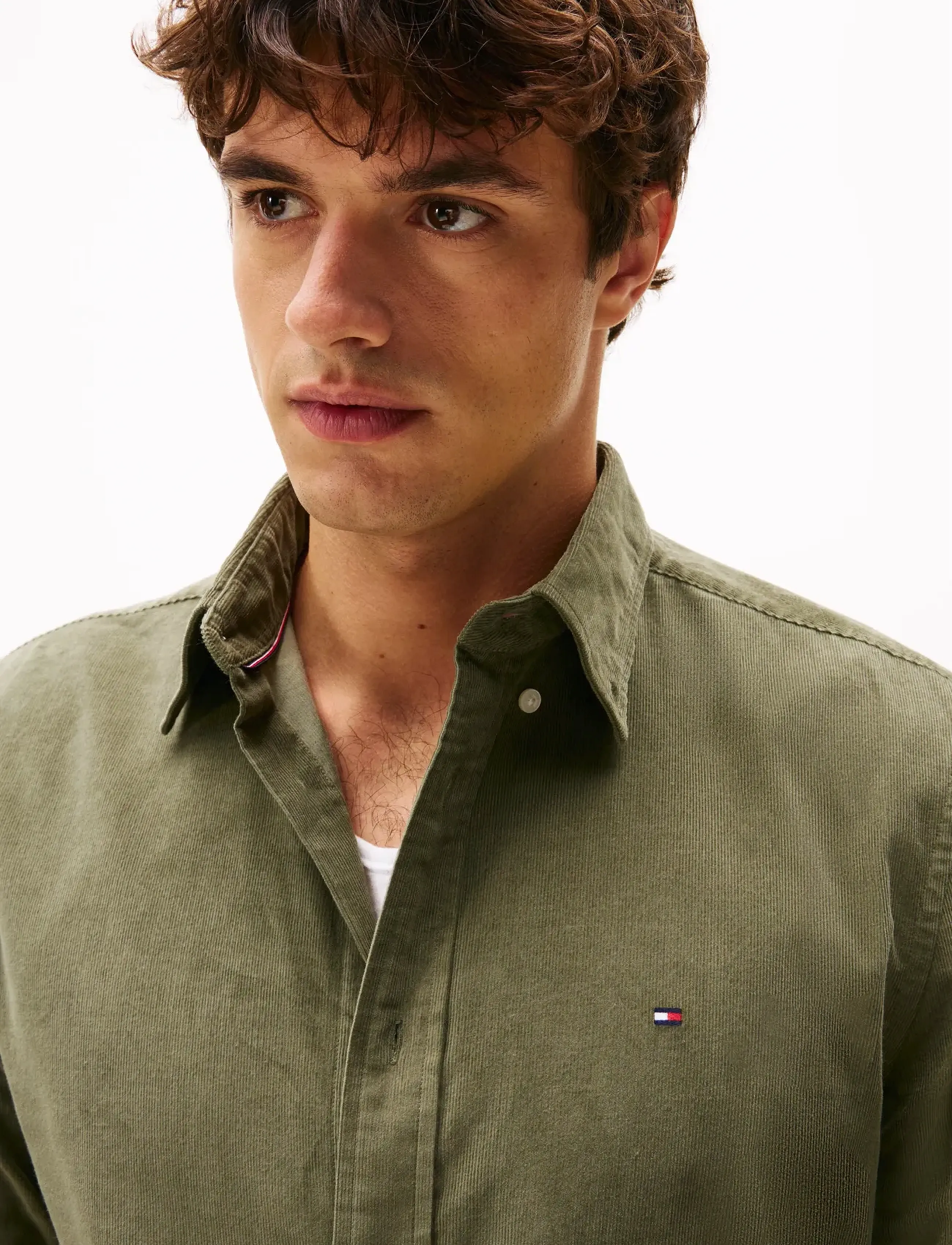 Tommy Hilfiger - SOLID CORDUROY RF SHIRT - corduroy shirts - battle green - 4