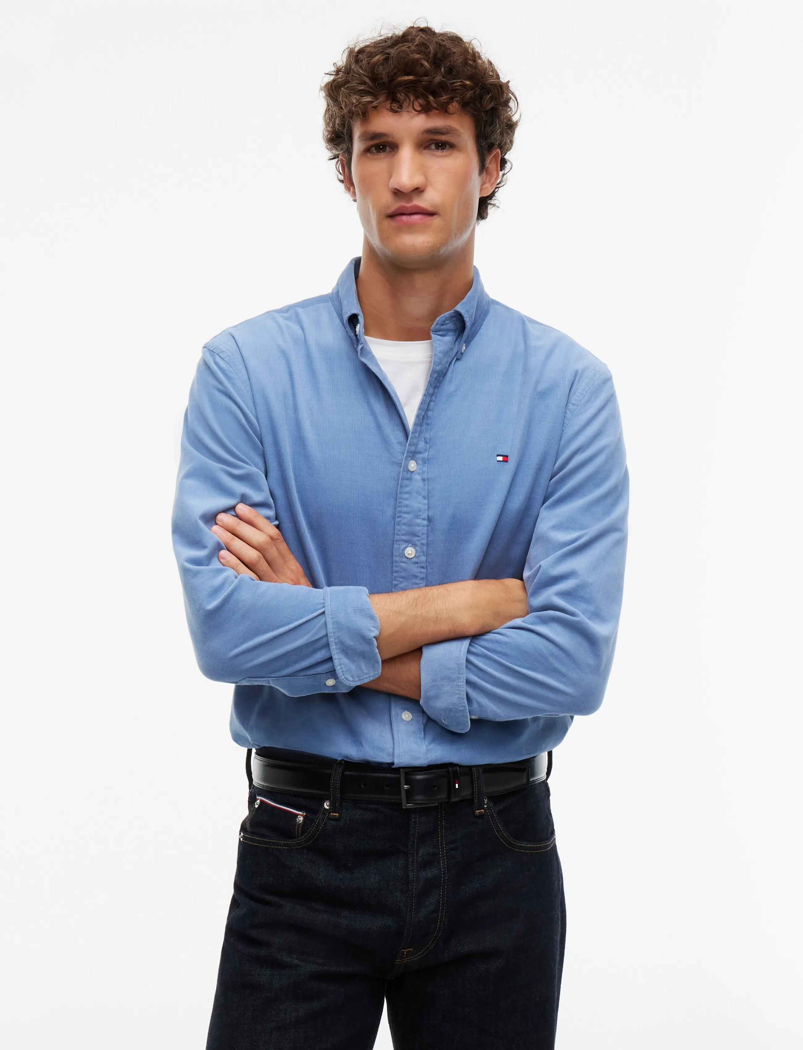 Tommy Hilfiger SOLID CORDUROY RF SHIRT - Designers - BRISK BLUE / blue