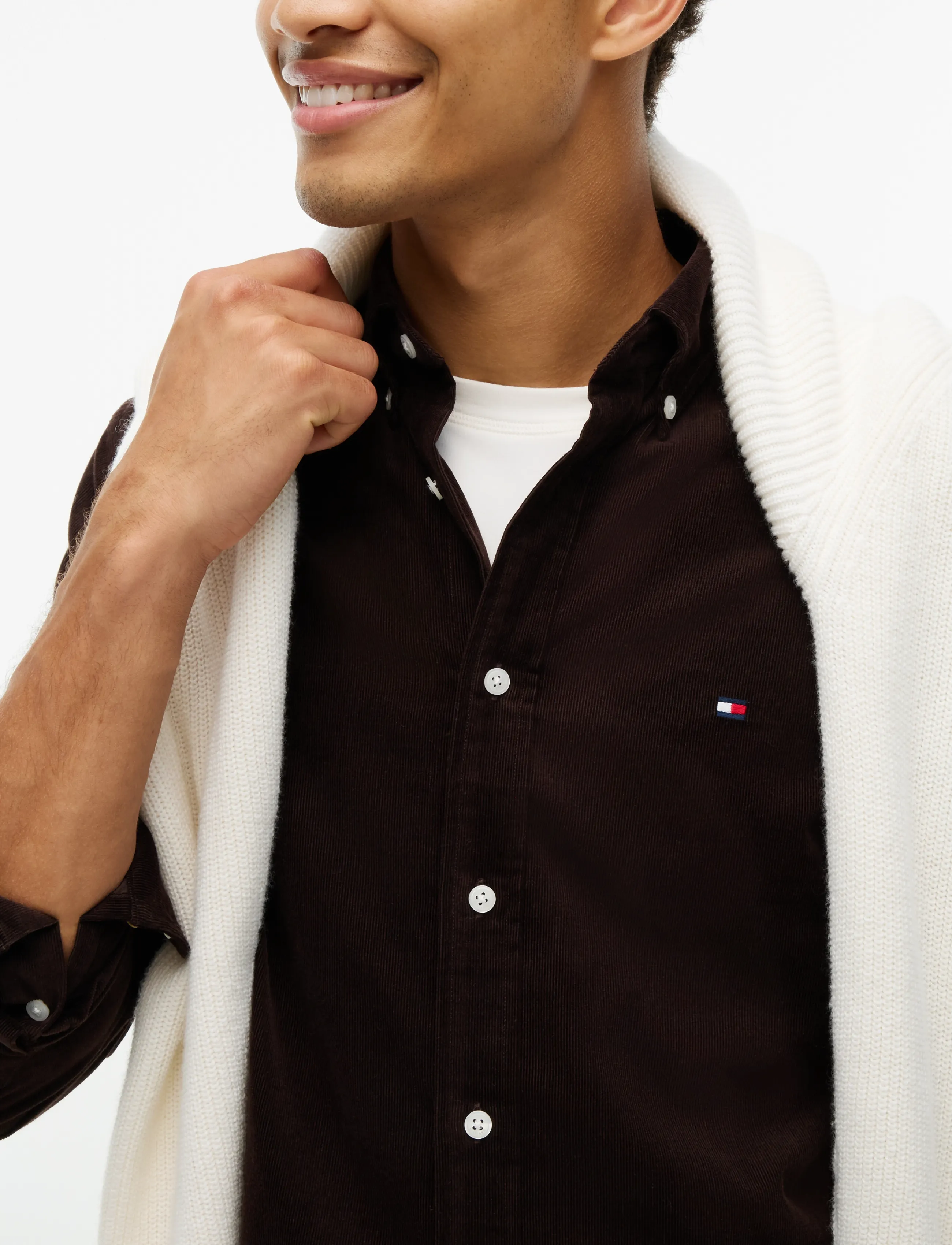 Tommy Hilfiger - SOLID CORDUROY RF SHIRT - casual skjortor - chocolate - 3