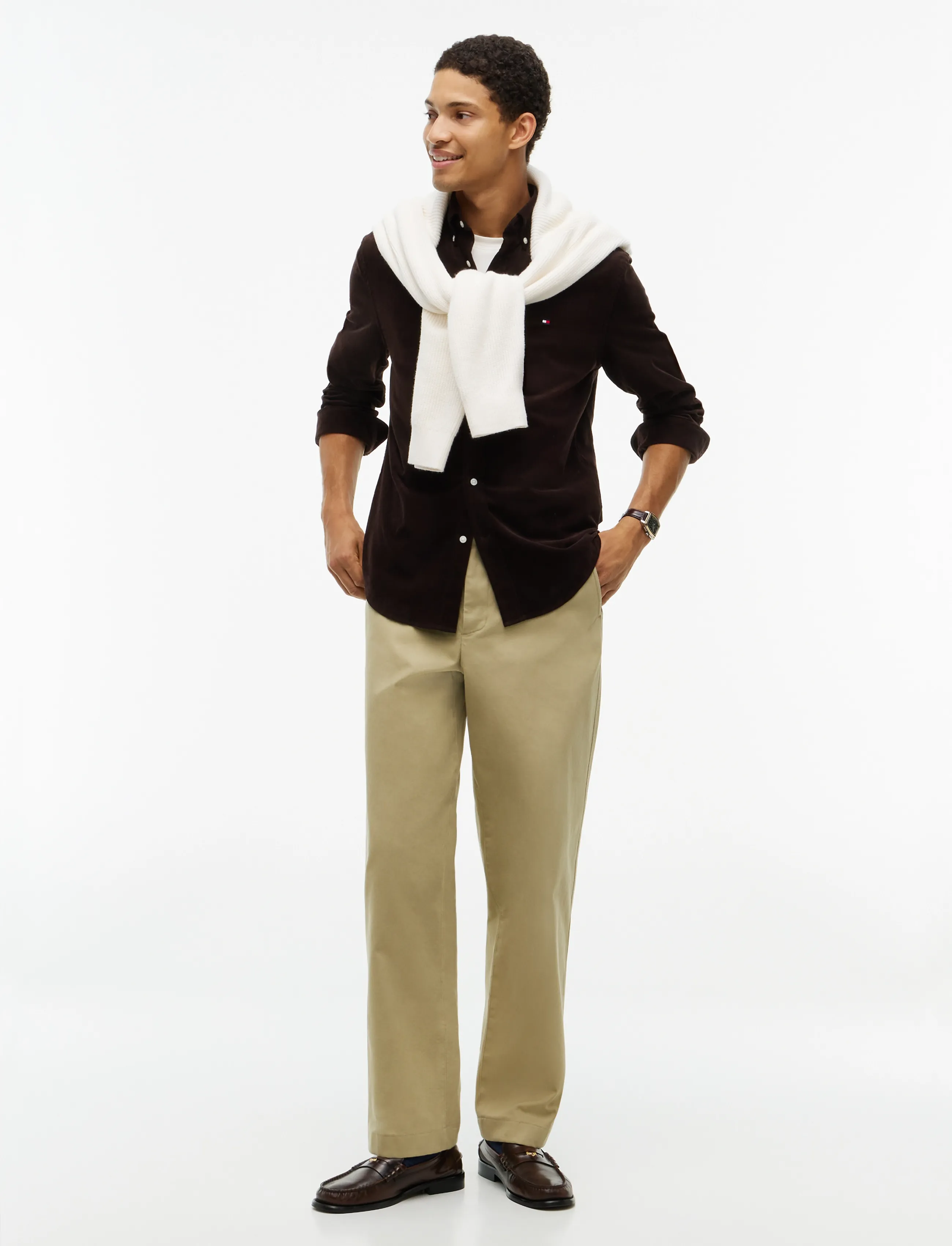 Tommy Hilfiger - SOLID CORDUROY RF SHIRT - casual skjortor - chocolate - 4