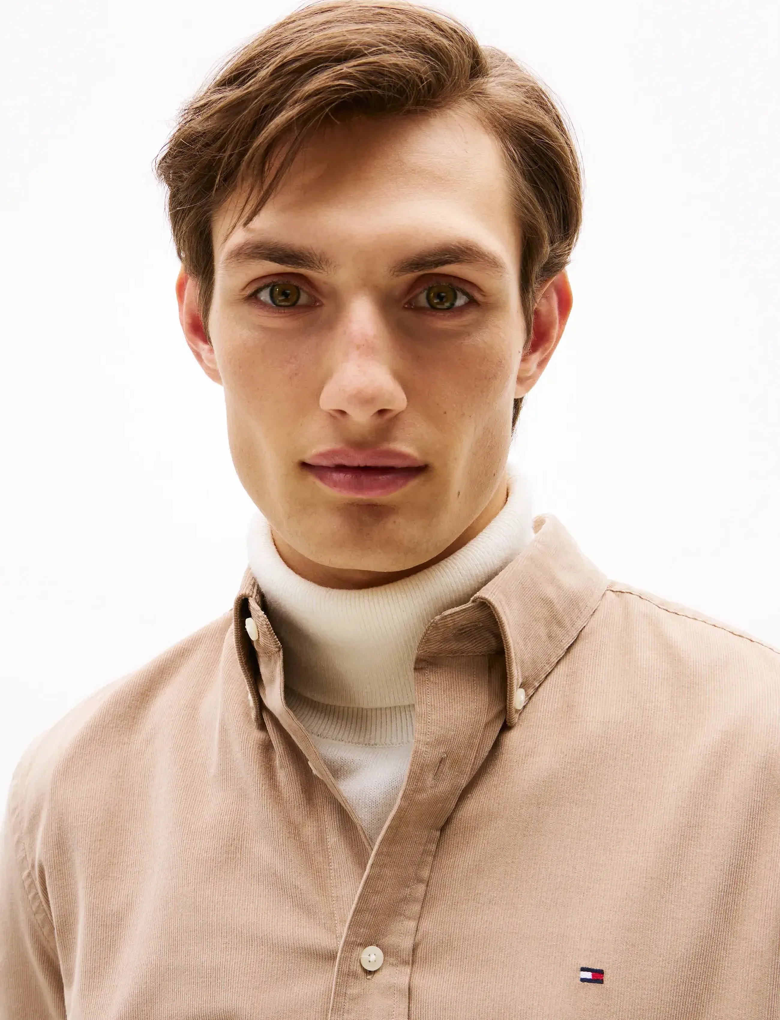 Tommy Hilfiger - SOLID CORDUROY RF SHIRT - sünnipäevakingitused - coastal taupe - 4