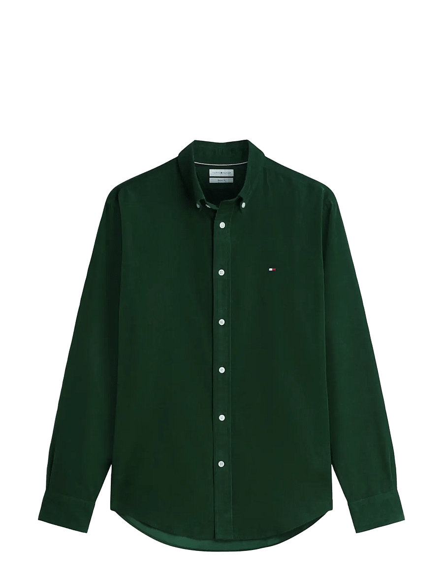 Tommy Hilfiger - SOLID CORDUROY RF SHIRT - freizeithemden - country green - 1