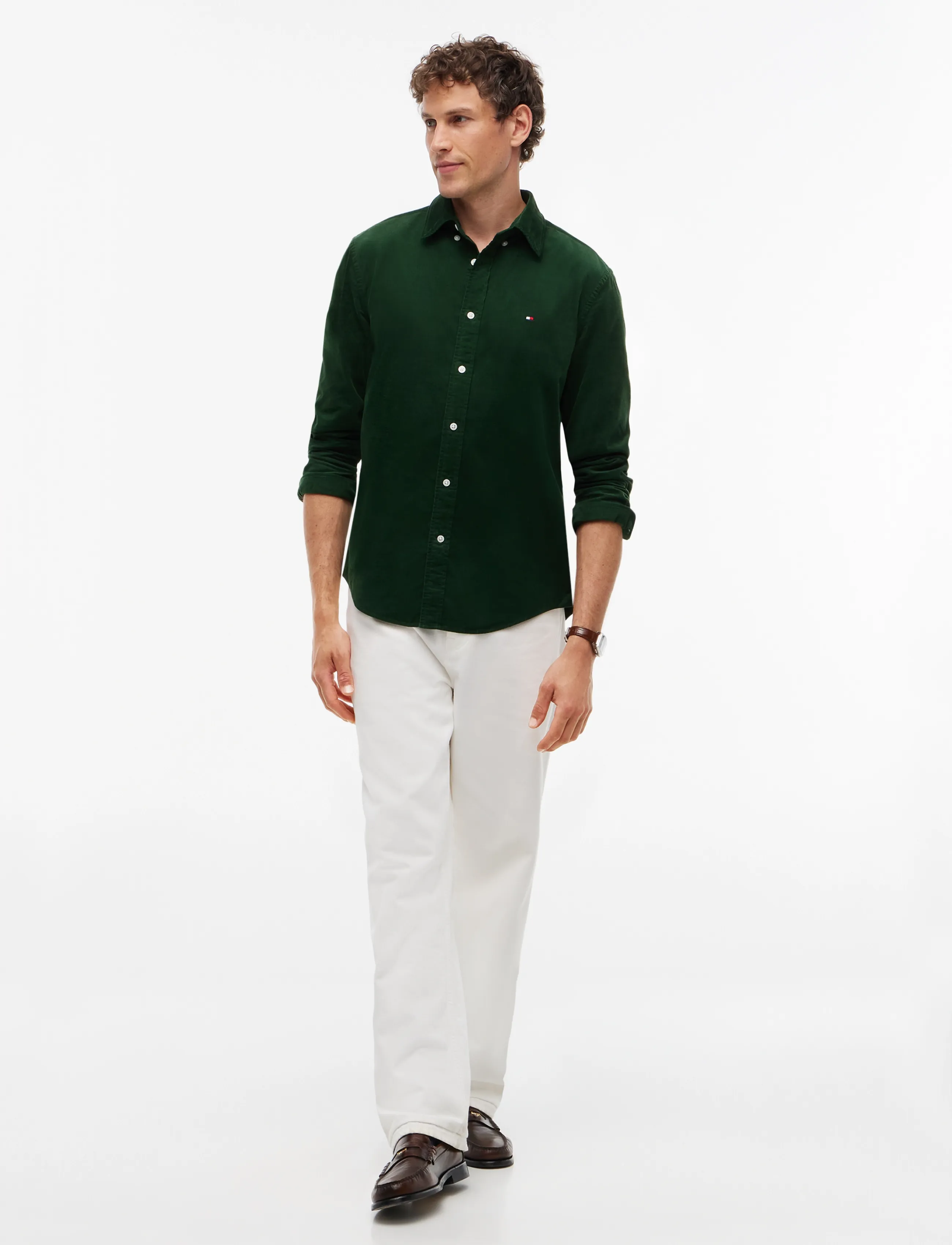 Tommy Hilfiger - SOLID CORDUROY RF SHIRT - casual skjortor - country green - 4