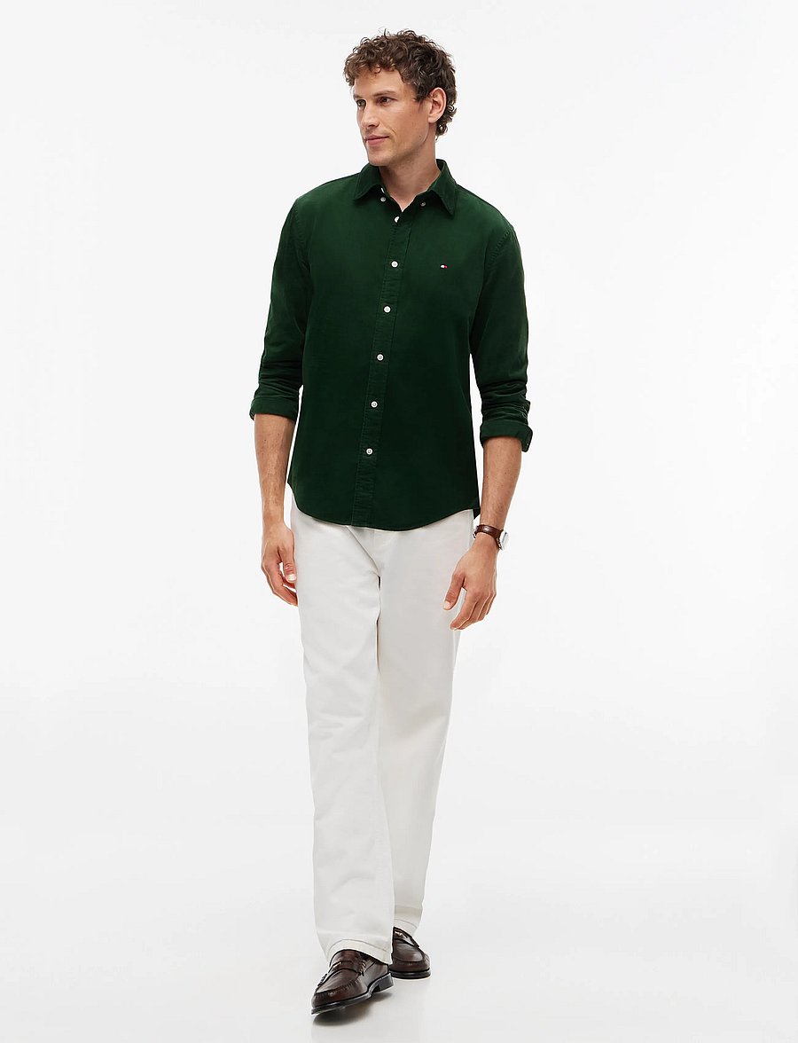 Tommy Hilfiger - SOLID CORDUROY RF SHIRT - freizeithemden - country green - 4
