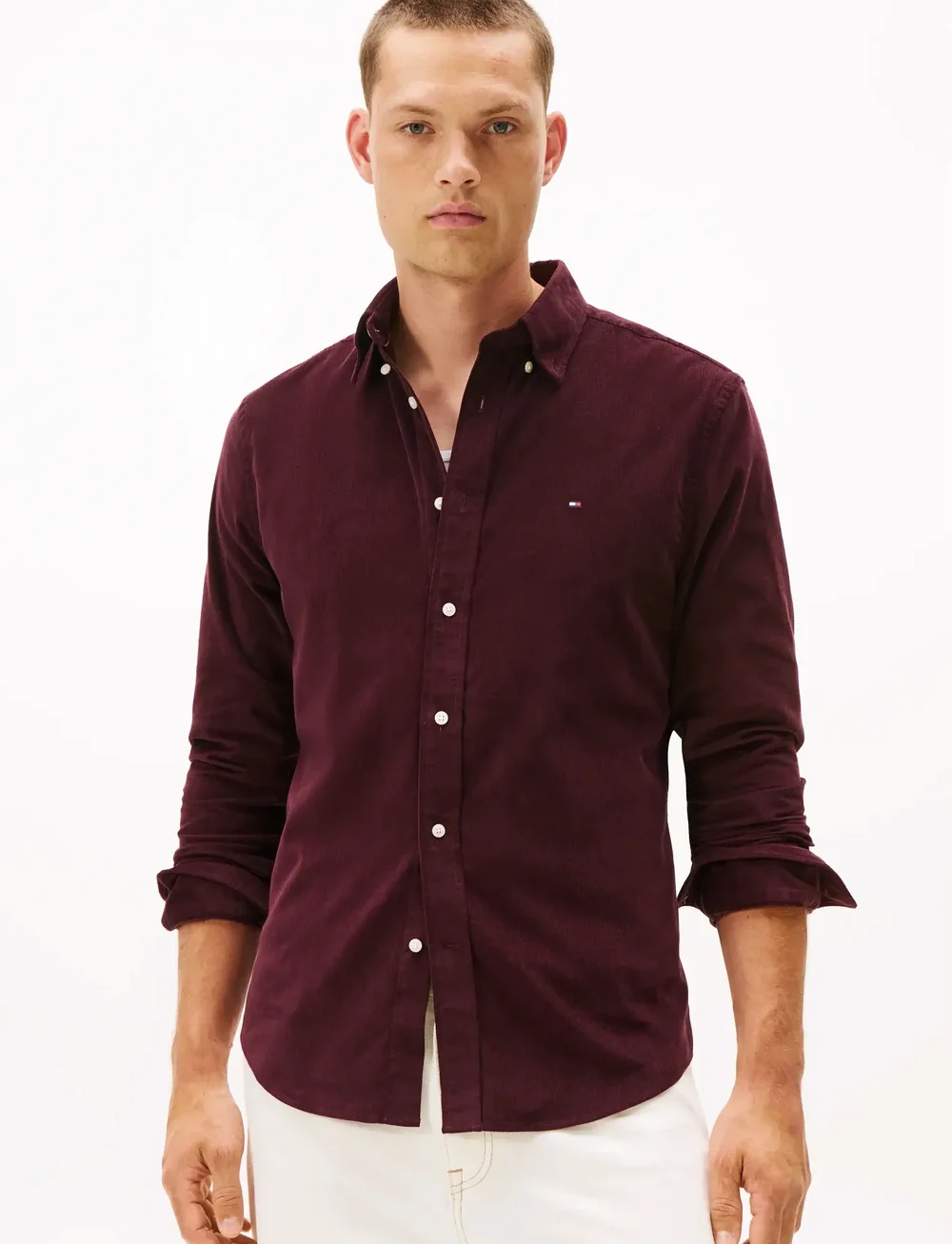 Tommy Hilfiger - SOLID CORDUROY RF SHIRT - manchesterskjortor - deep burgundy - 0
