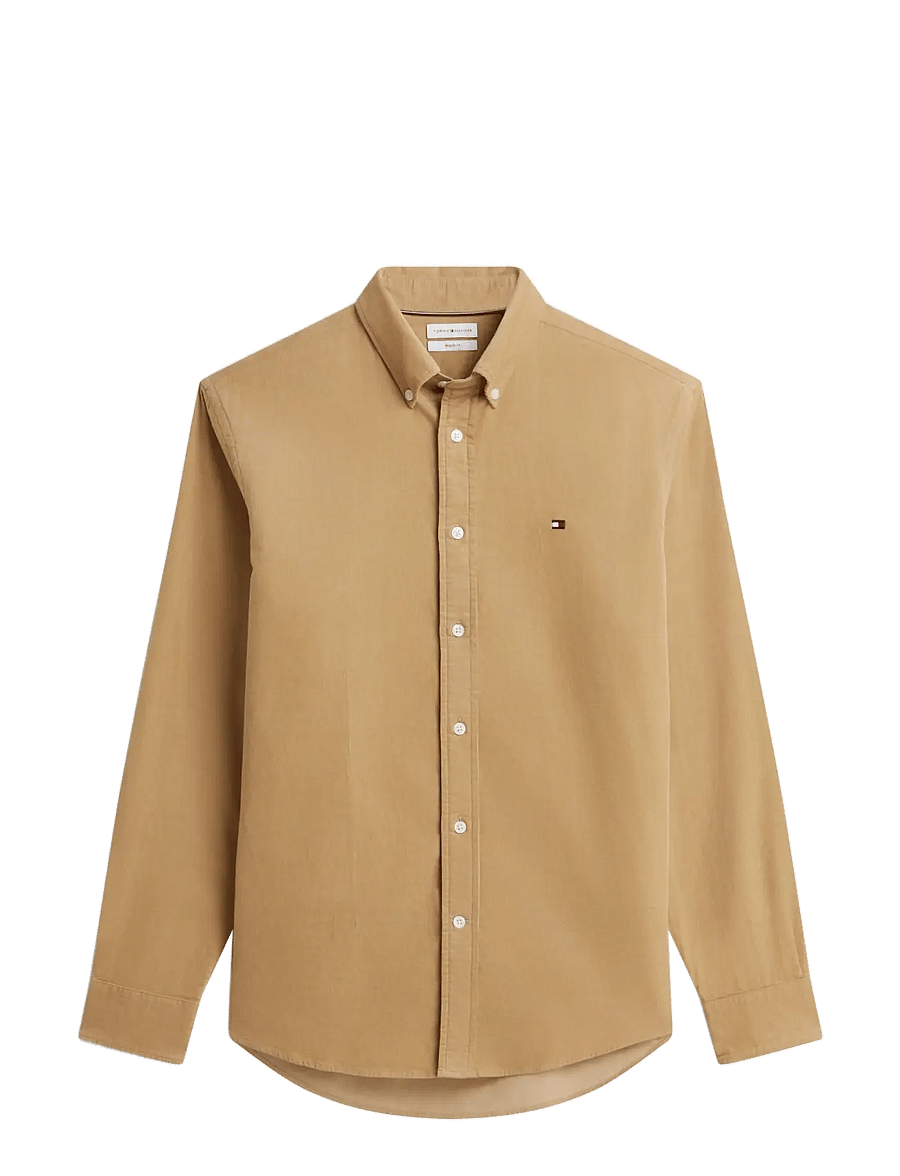 Tommy Hilfiger - SOLID CORDUROY RF SHIRT - vabaajasärgid - desert - 1