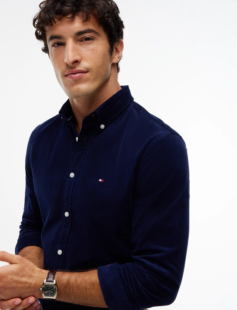 Tommy Hilfiger - SOLID CORDUROY RF SHIRT - vabaajasärgid - imperial navy - 3