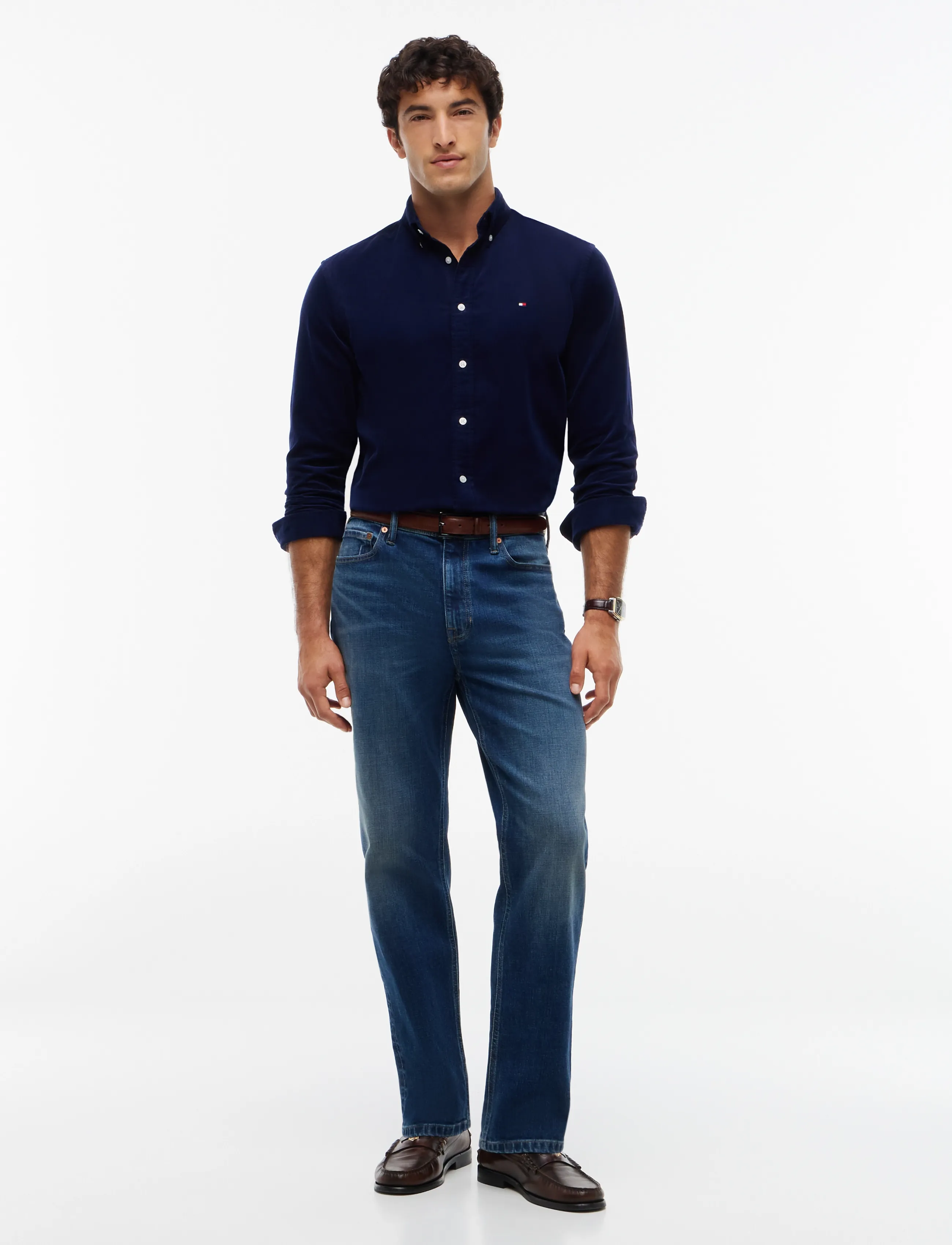 Tommy Hilfiger - SOLID CORDUROY RF SHIRT - velvetsärgid - imperial navy - 4