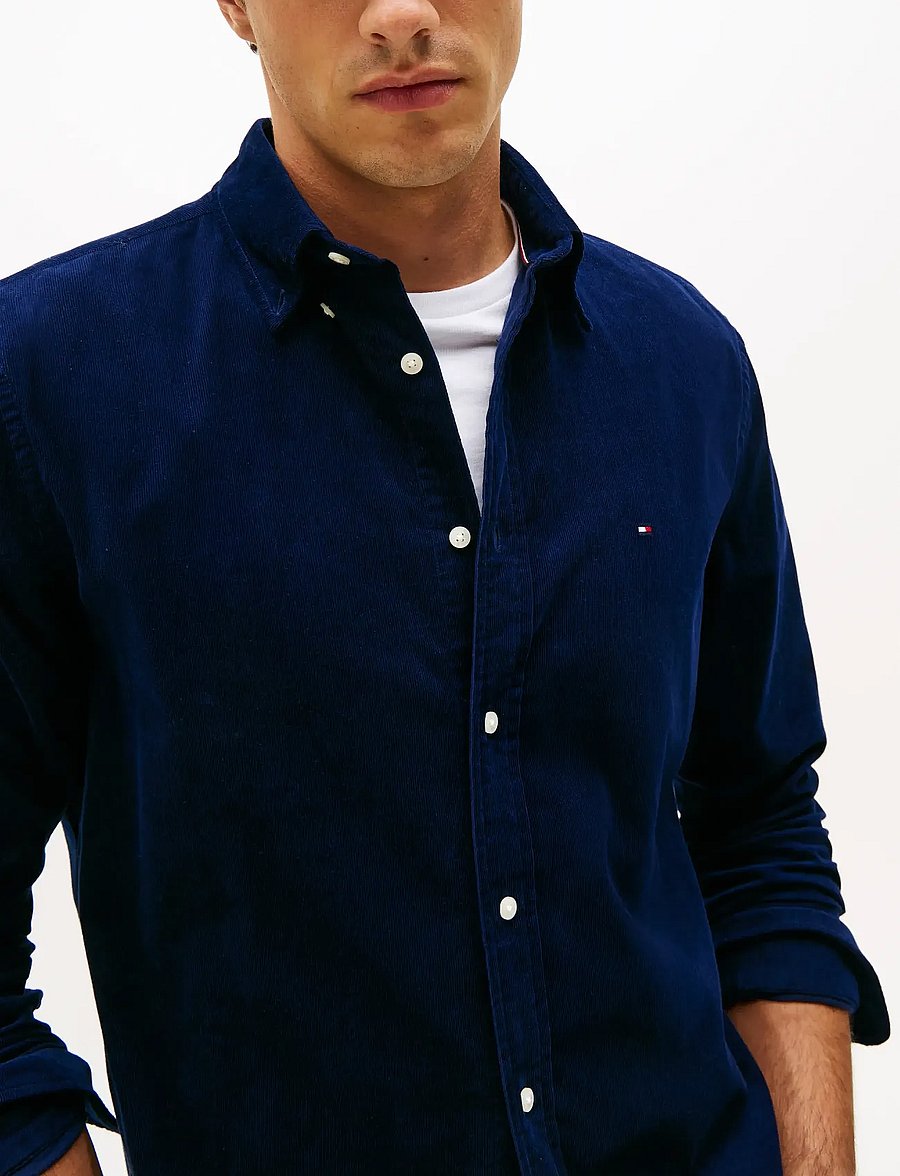 Tommy Hilfiger - SOLID CORDUROY RF SHIRT - vabaajasärgid - imperial navy - 5
