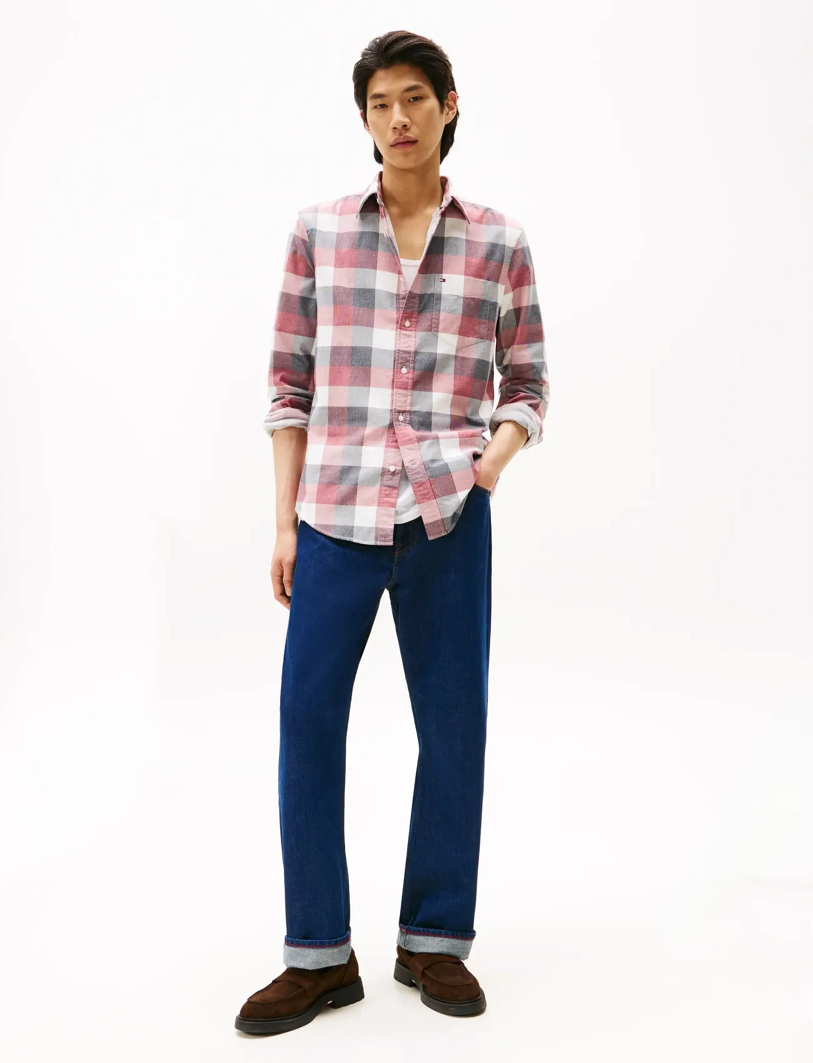 Tommy Hilfiger - CORDUROY CHECK RF SHIRT - mænd - regatta red / check - 2
