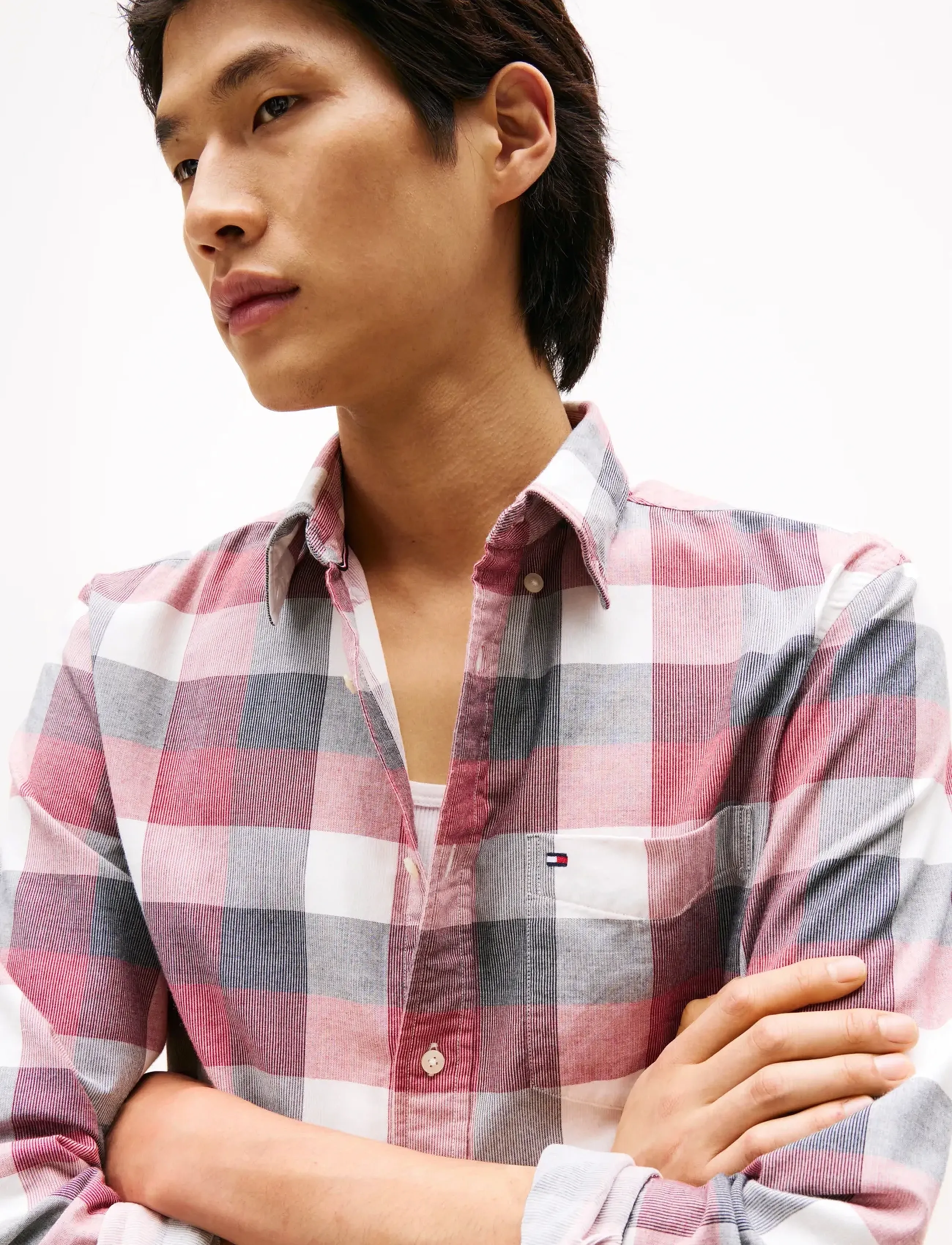 Tommy Hilfiger - CORDUROY CHECK RF SHIRT - mænd - regatta red / check - 4