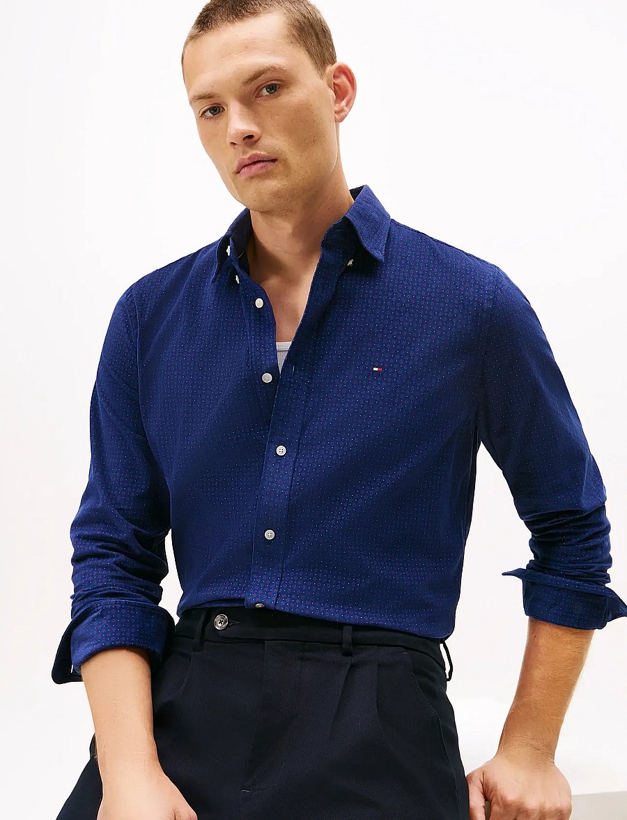 Tommy Hilfiger - CORDUROY PRINTED SHIRT - corduroy shirts - preppy navy allover - 4
