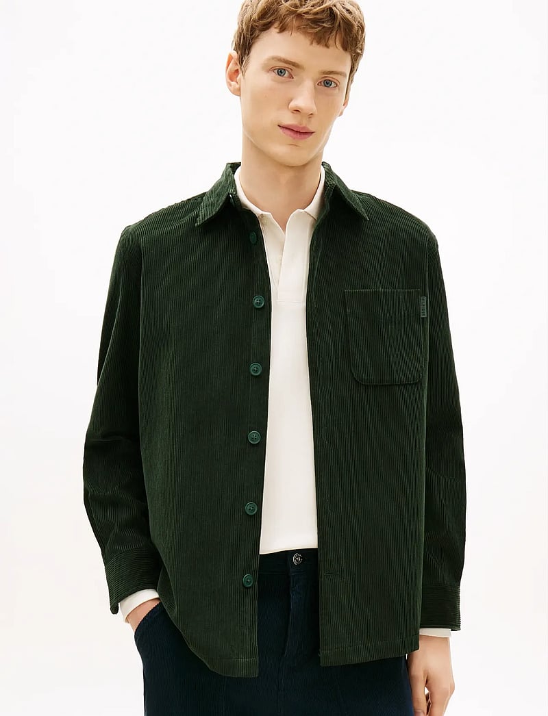 Tommy Hilfiger - CORDUROY RLX OVERSHIRT - cordhemden - riverbed green cord - 0