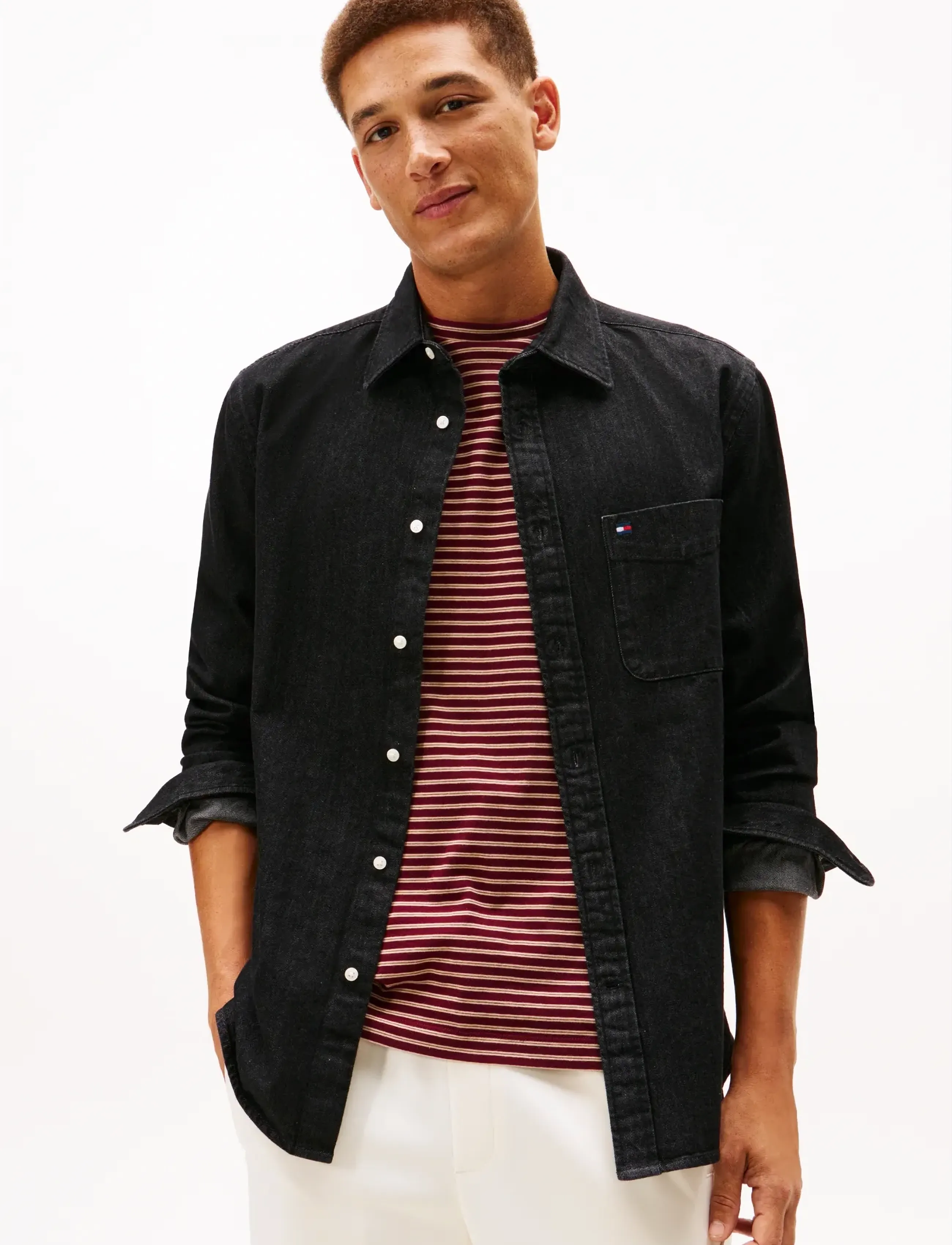 Tommy Hilfiger DENIM RF SHIRT - Jeansskjortor - BLACK DENIM / black