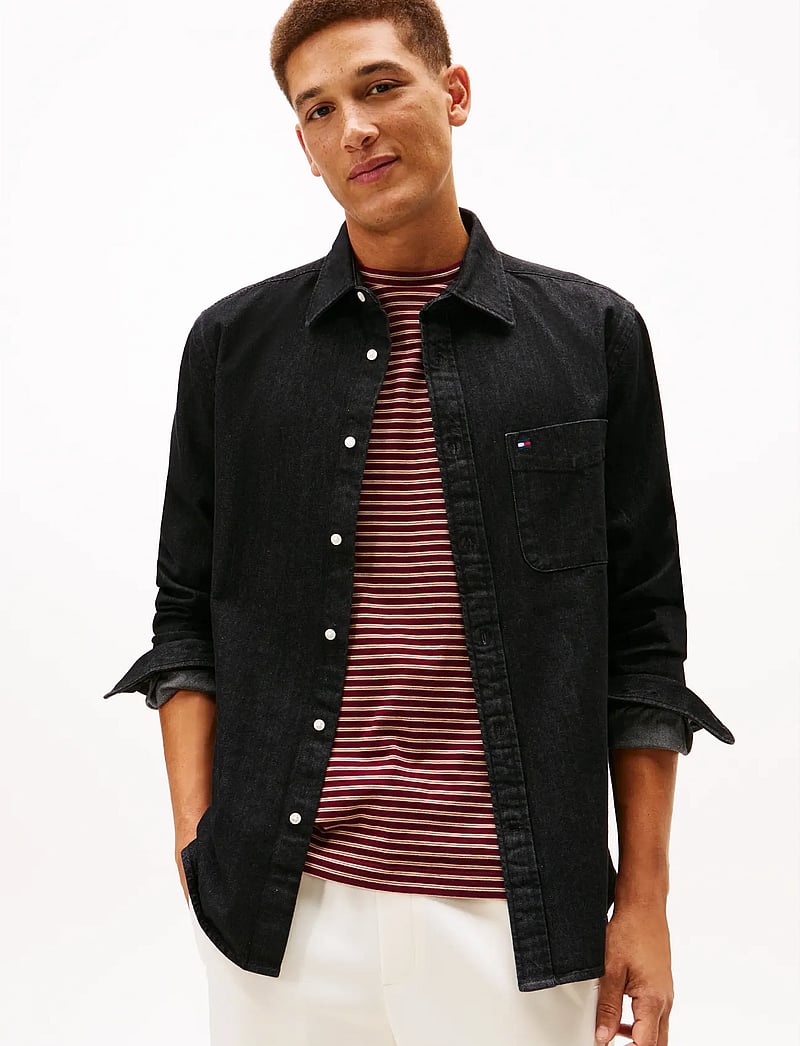 Tommy Hilfiger - DENIM RF SHIRT - basic skjorter - black denim - 0