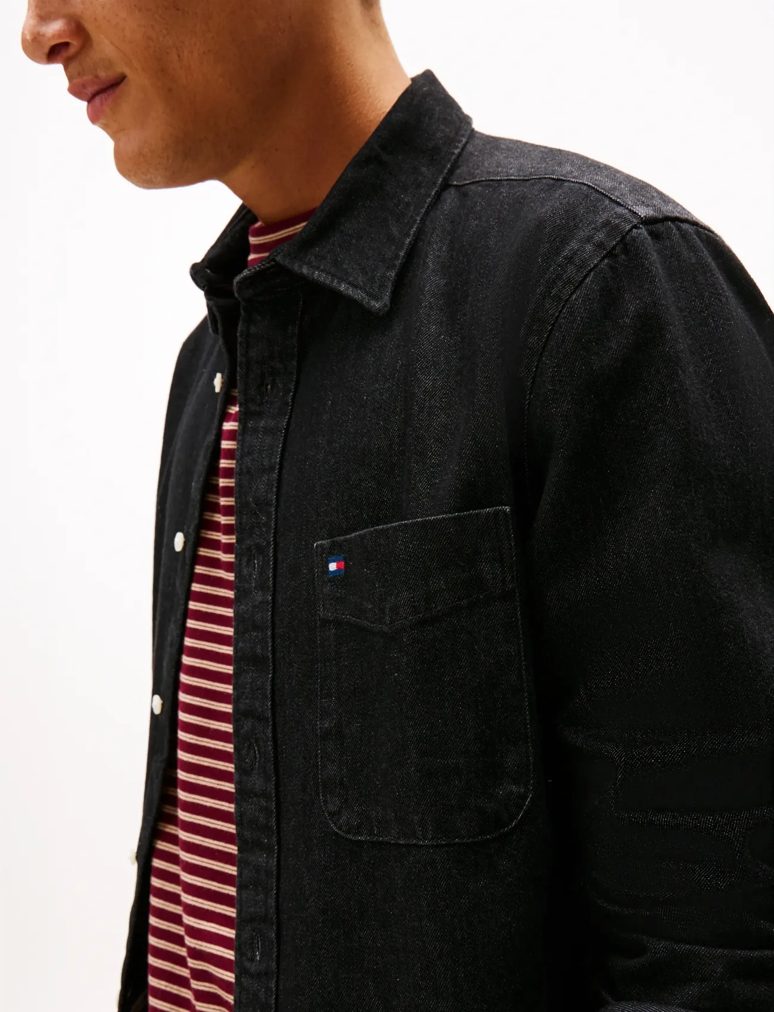 Tommy Hilfiger - DENIM RF SHIRT - denim shirts - black denim - 4