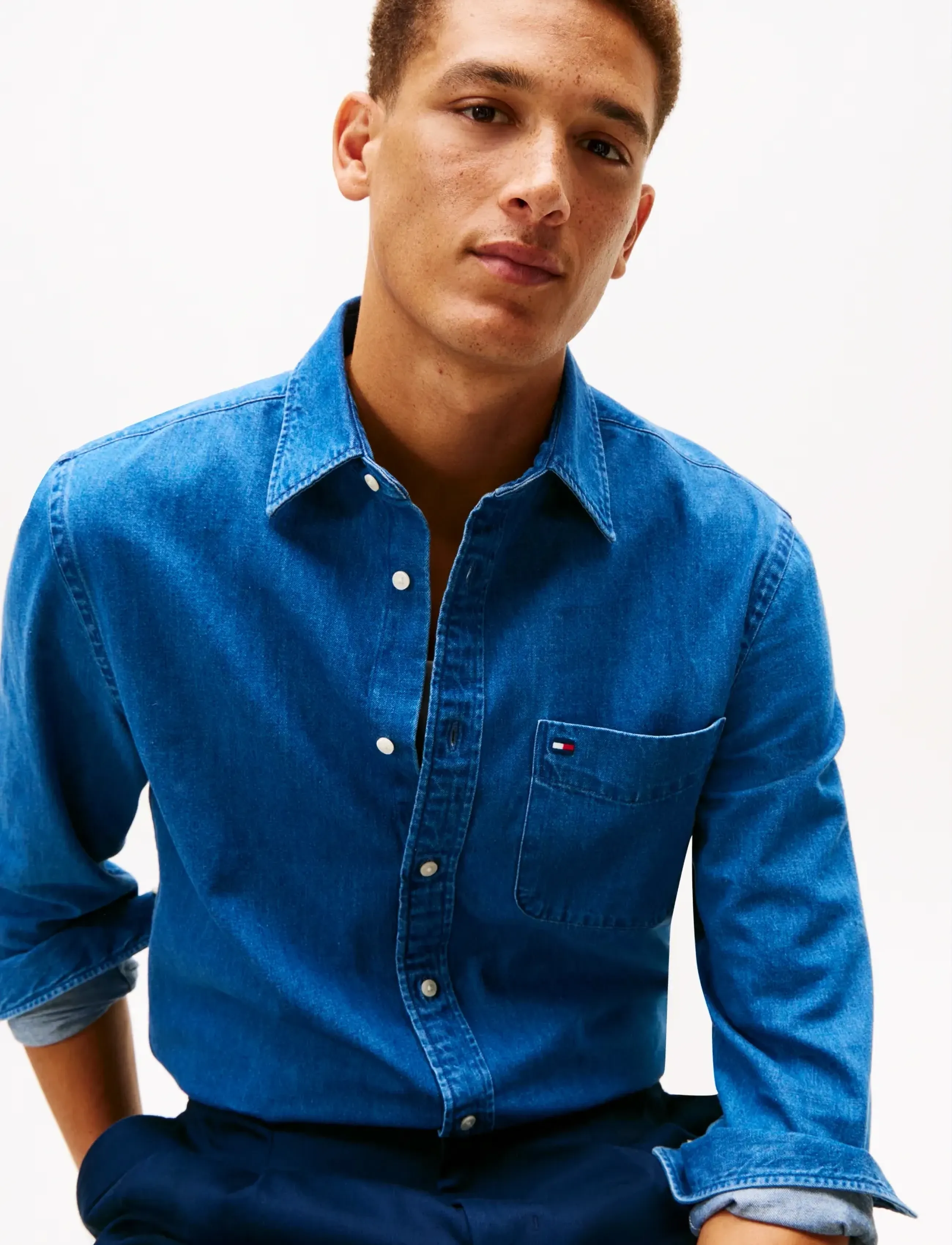 Tommy Hilfiger - DENIM RF SHIRT - jeansskjortor - mid blue denim - 4