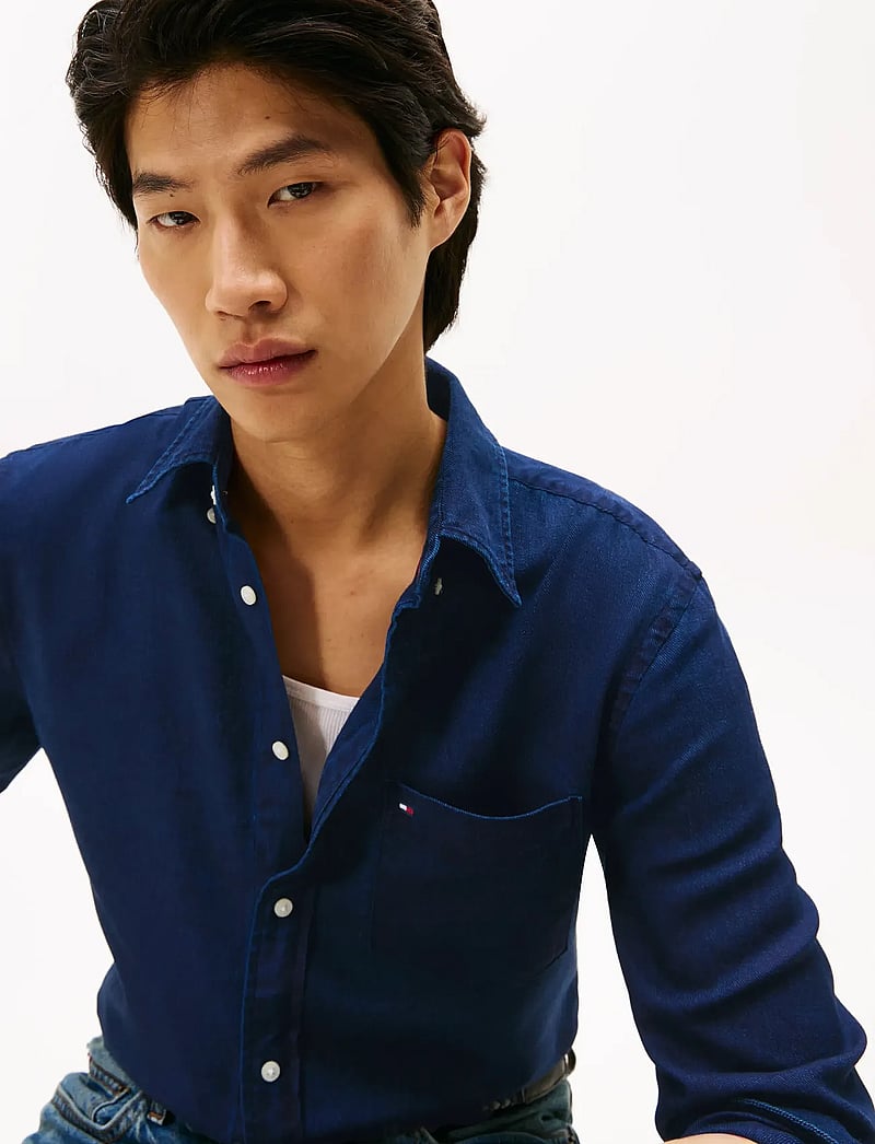 Tommy Hilfiger - FLANNEL INDIGO SHIRT - basic skjortor - dark blue indigo - 4