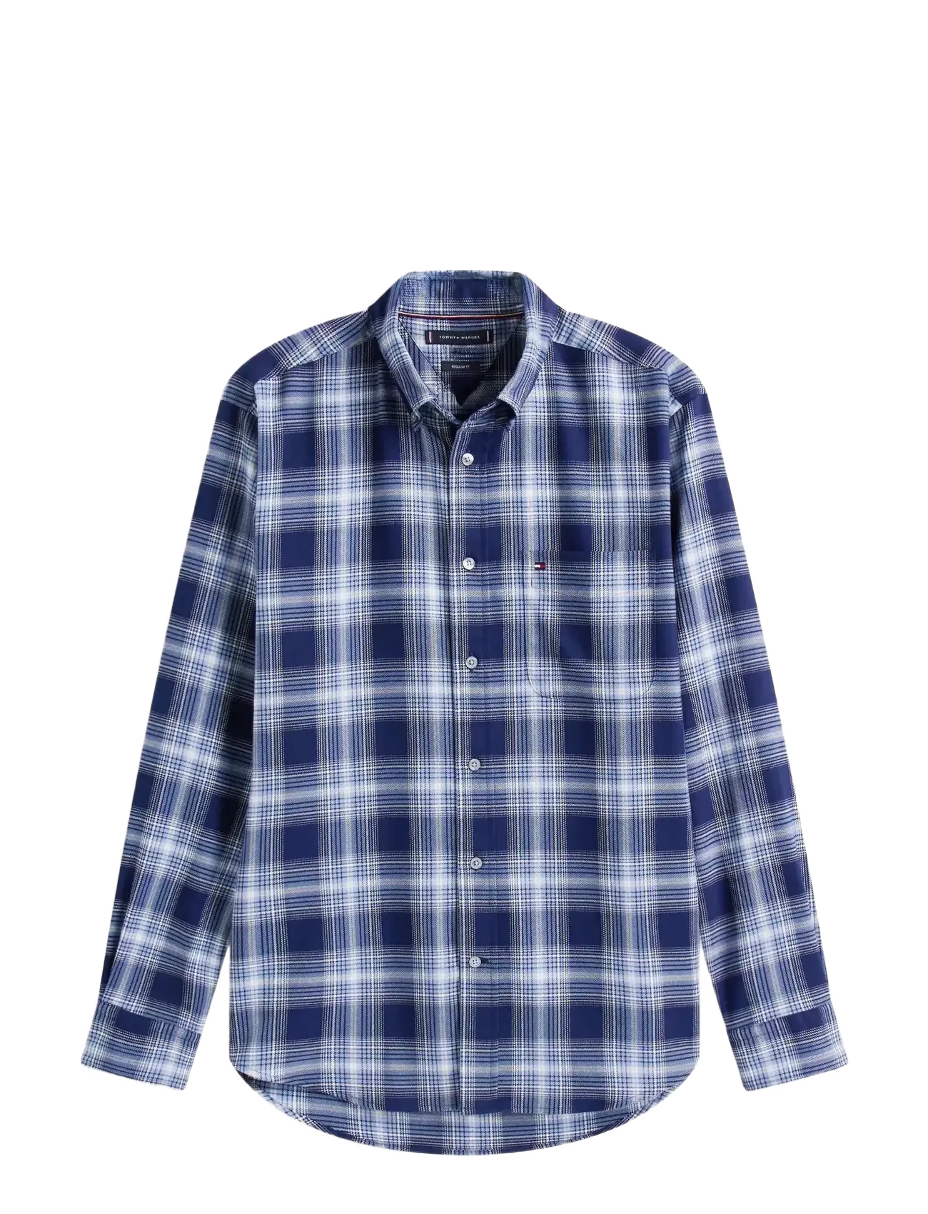 TOMMY HILFIGER Soft Touch Blnd Checked Rf Shirt Blau - S - Herren