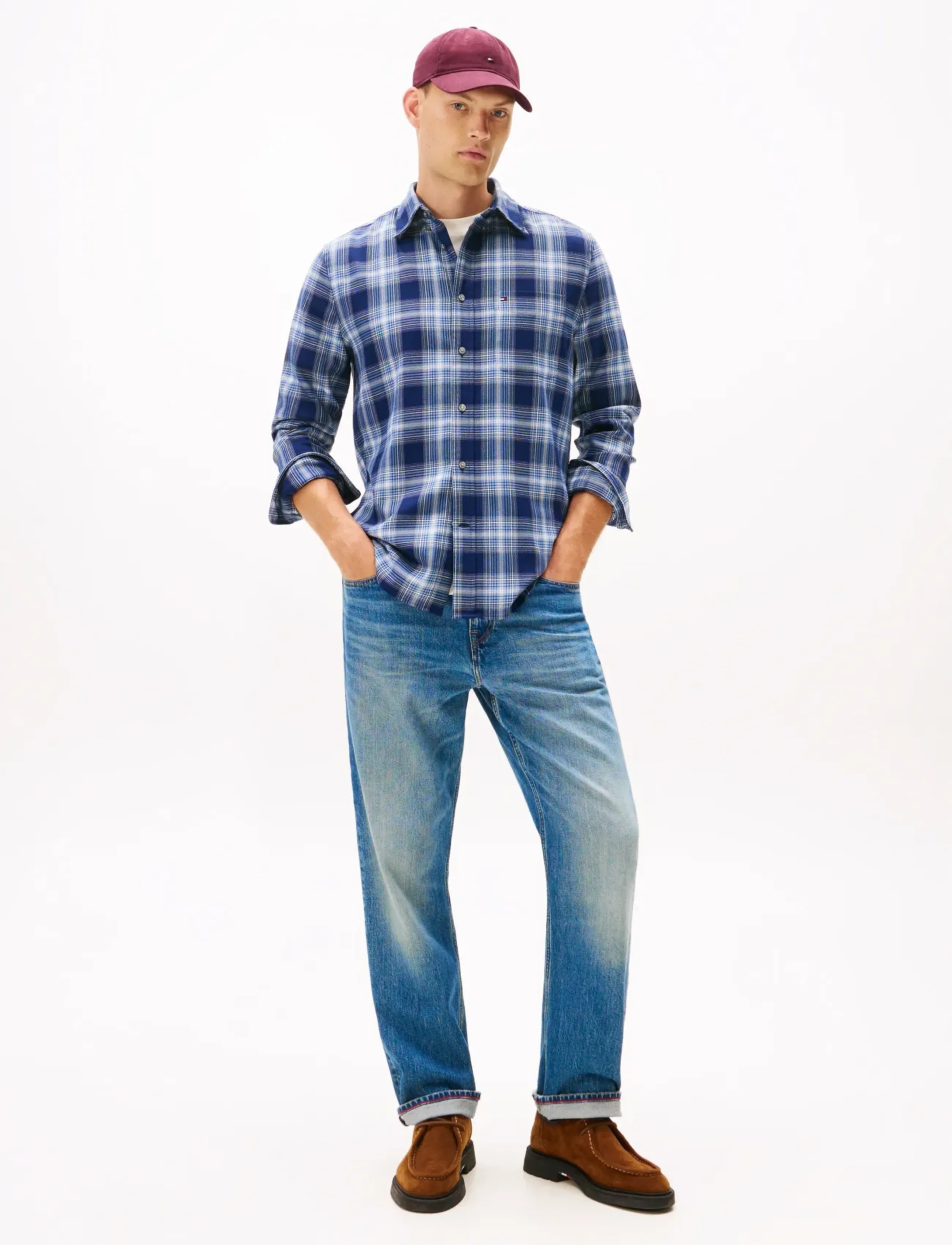 Tommy Hilfiger - SOFT TOUCH BLND CHECKED RF SHIRT - mænd - preppy navy   check - 2