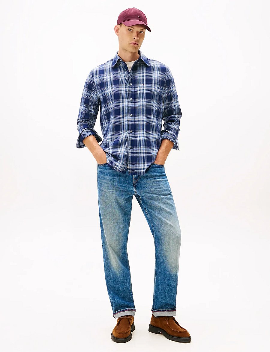 Tommy Hilfiger - SOFT TOUCH BLND CHECKED RF SHIRT - ternede skjorter - preppy navy check - 2