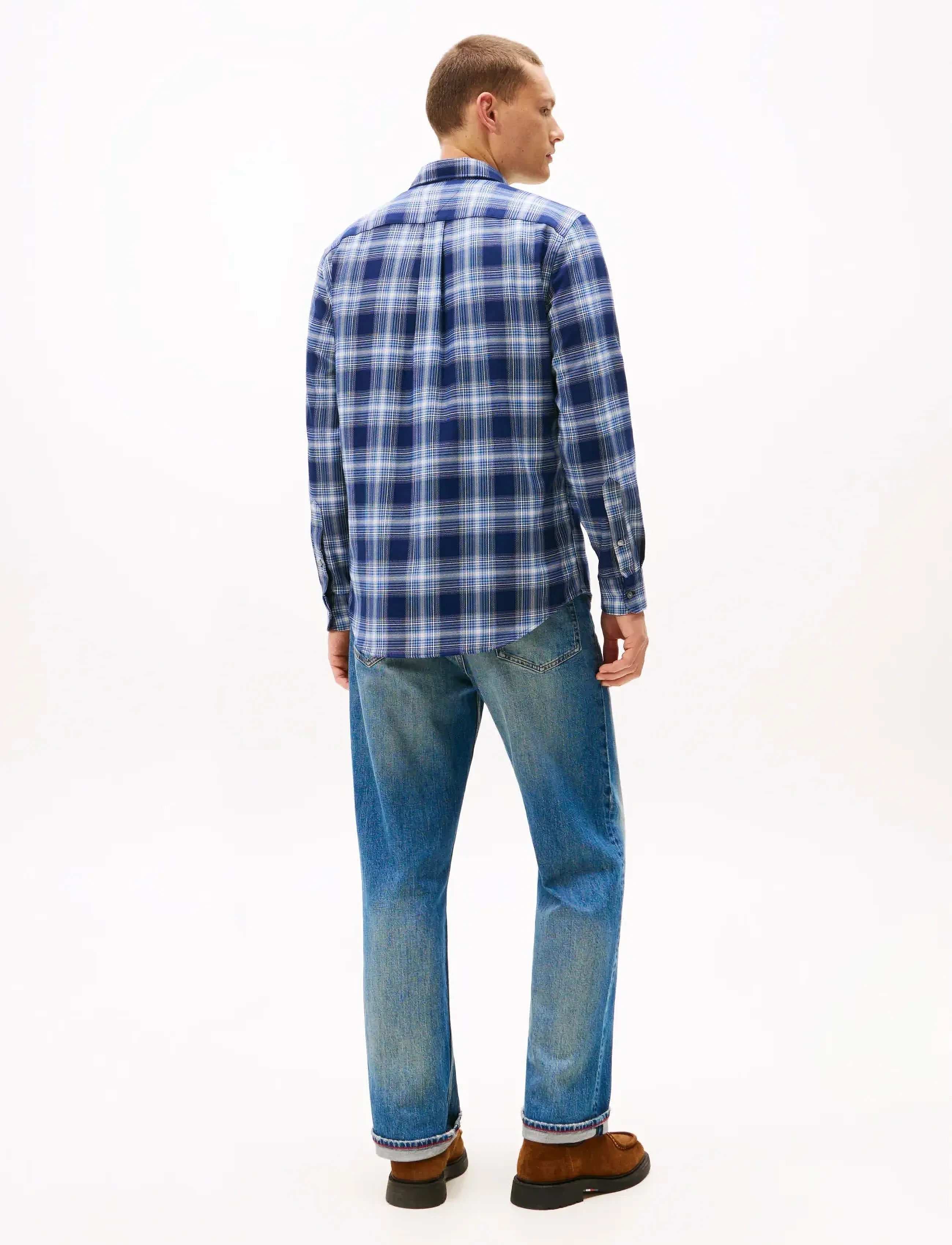 Tommy Hilfiger - SOFT TOUCH BLND CHECKED RF SHIRT - mænd - preppy navy   check - 3