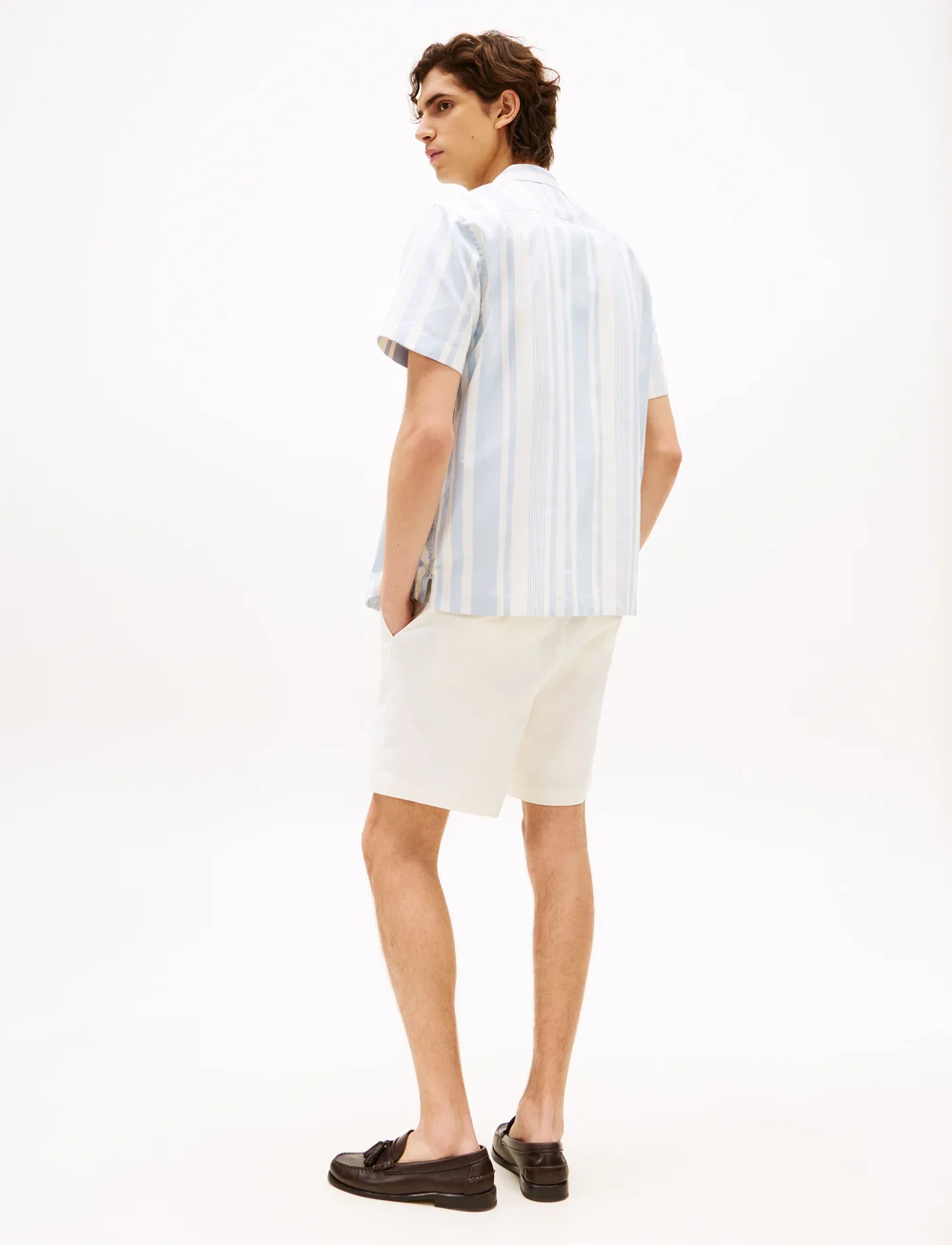 Tommy Hilfiger - STRIPED CAMP COLLAR SS SHIRT - stuttermaskyrtur - breezy blue / ivory petal - 3