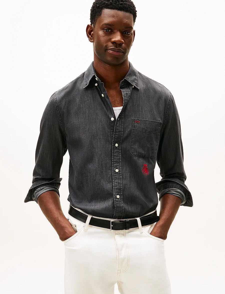 Tommy Hilfiger - WORKWEAR DENIM RF SHIRT - denimskjorter - dark grey denim - 0