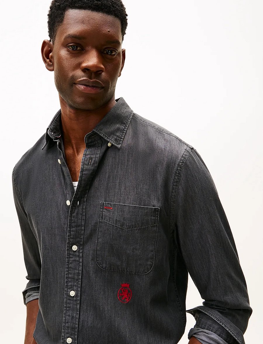 Tommy Hilfiger - WORKWEAR DENIM RF SHIRT - denimskjorter - dark grey denim - 4
