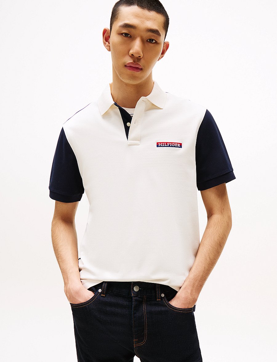 Tommy Hilfiger - ARCHIVE COLORBLOCK POLO - kurzärmelig - white stripe 01 - 0