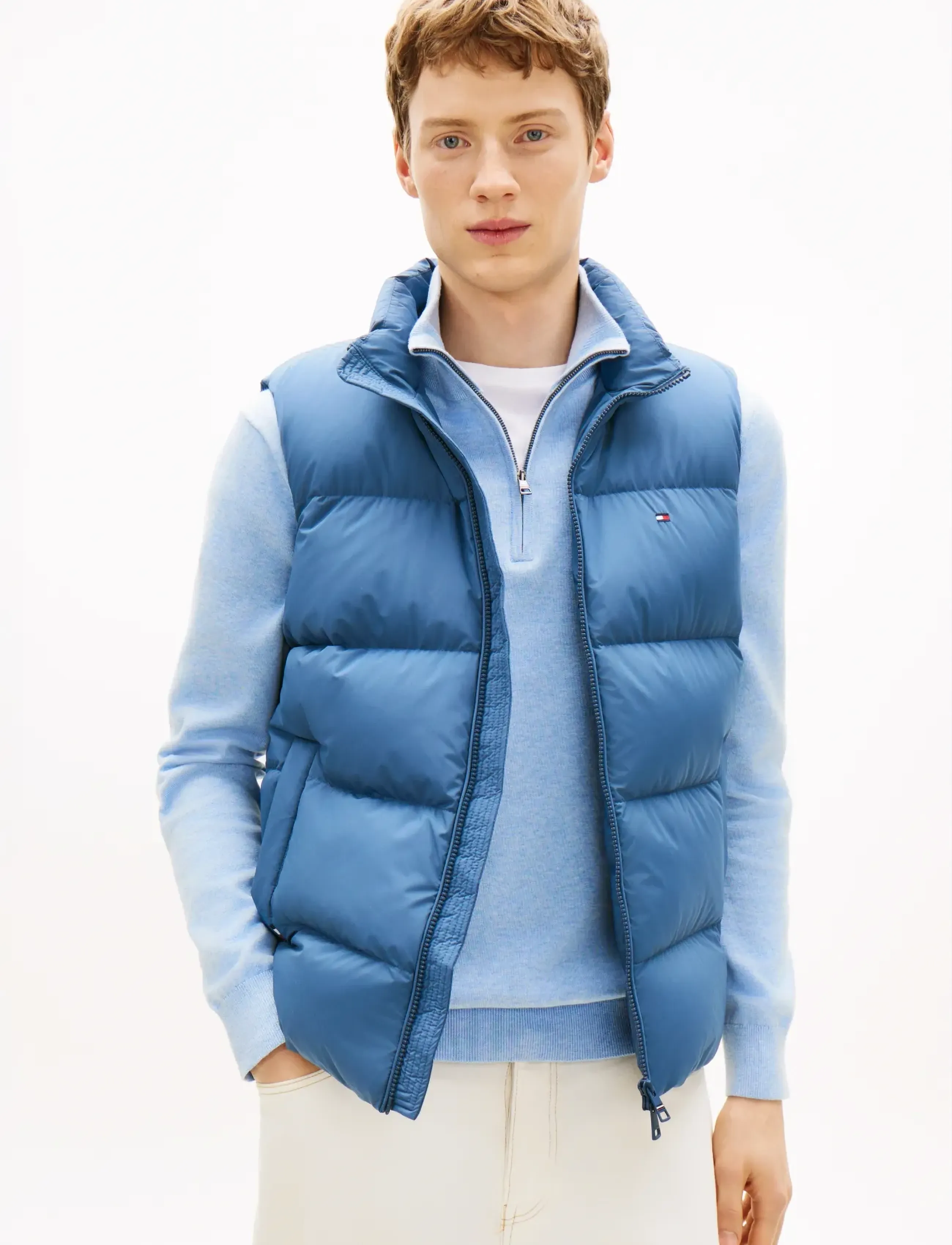 Tommy Hilfiger Down Vest, Mænd, Dunvest, Blå, Str: M