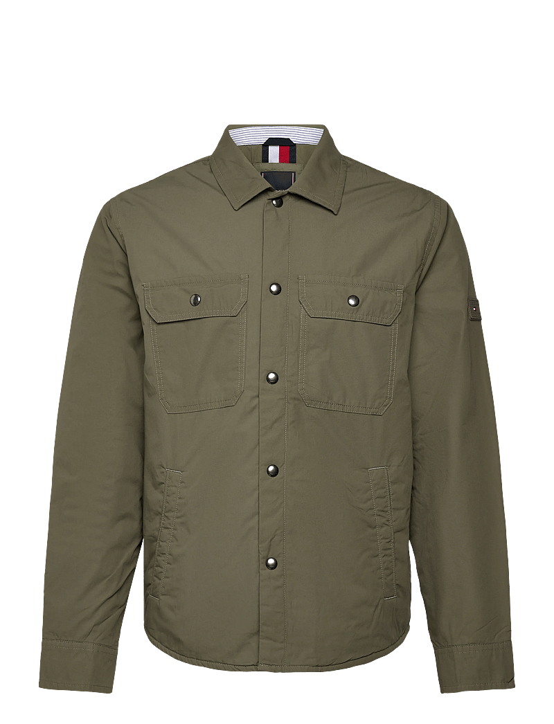 Tommy Hilfiger - PADDED SHIRT JKT - gefütterte jacken - battle green - 1