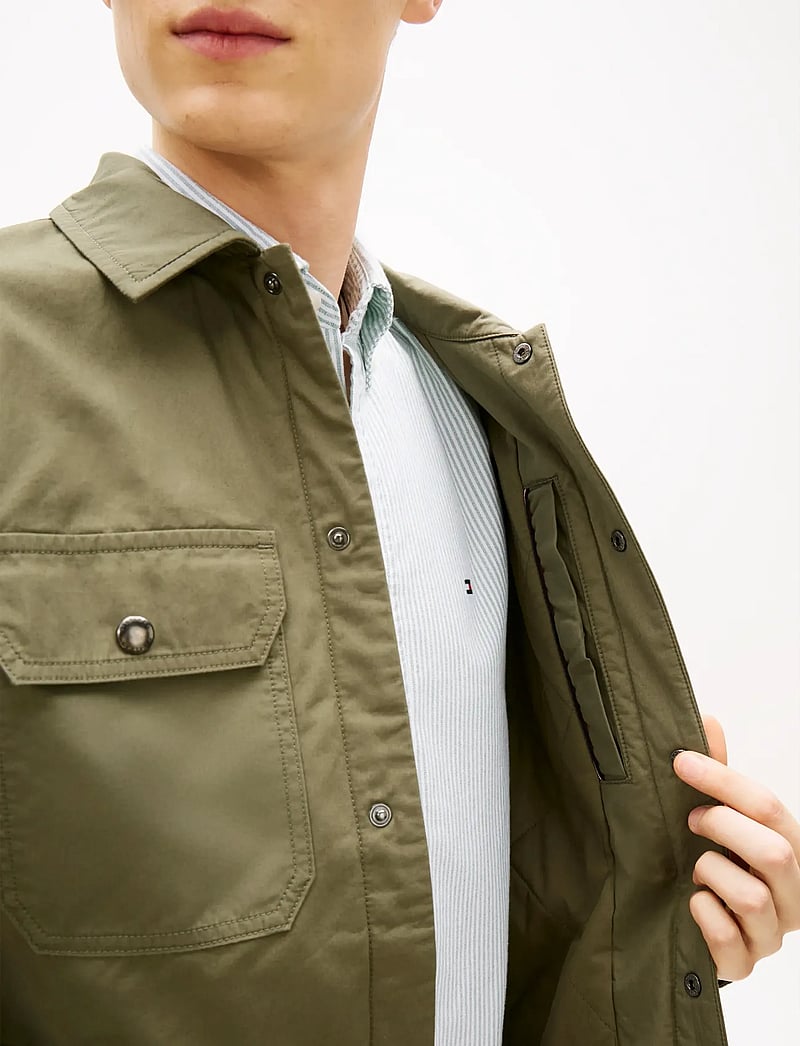 Tommy Hilfiger - PADDED SHIRT JKT - gefütterte jacken - battle green - 5