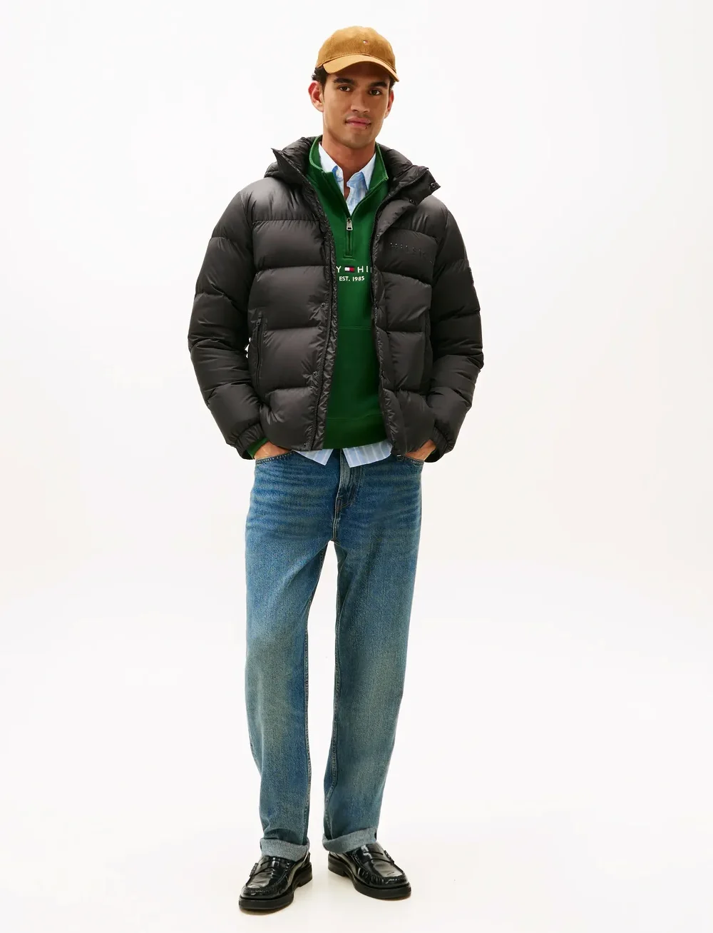 Tommy Hilfiger - MIX DOWN HOODED PUFFER - winterjacken - black - 3