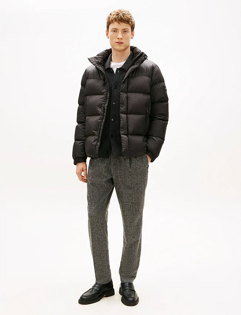 Tommy Hilfiger - MIX DOWN HOODED PUFFER - gefütterte jacken - black - 3