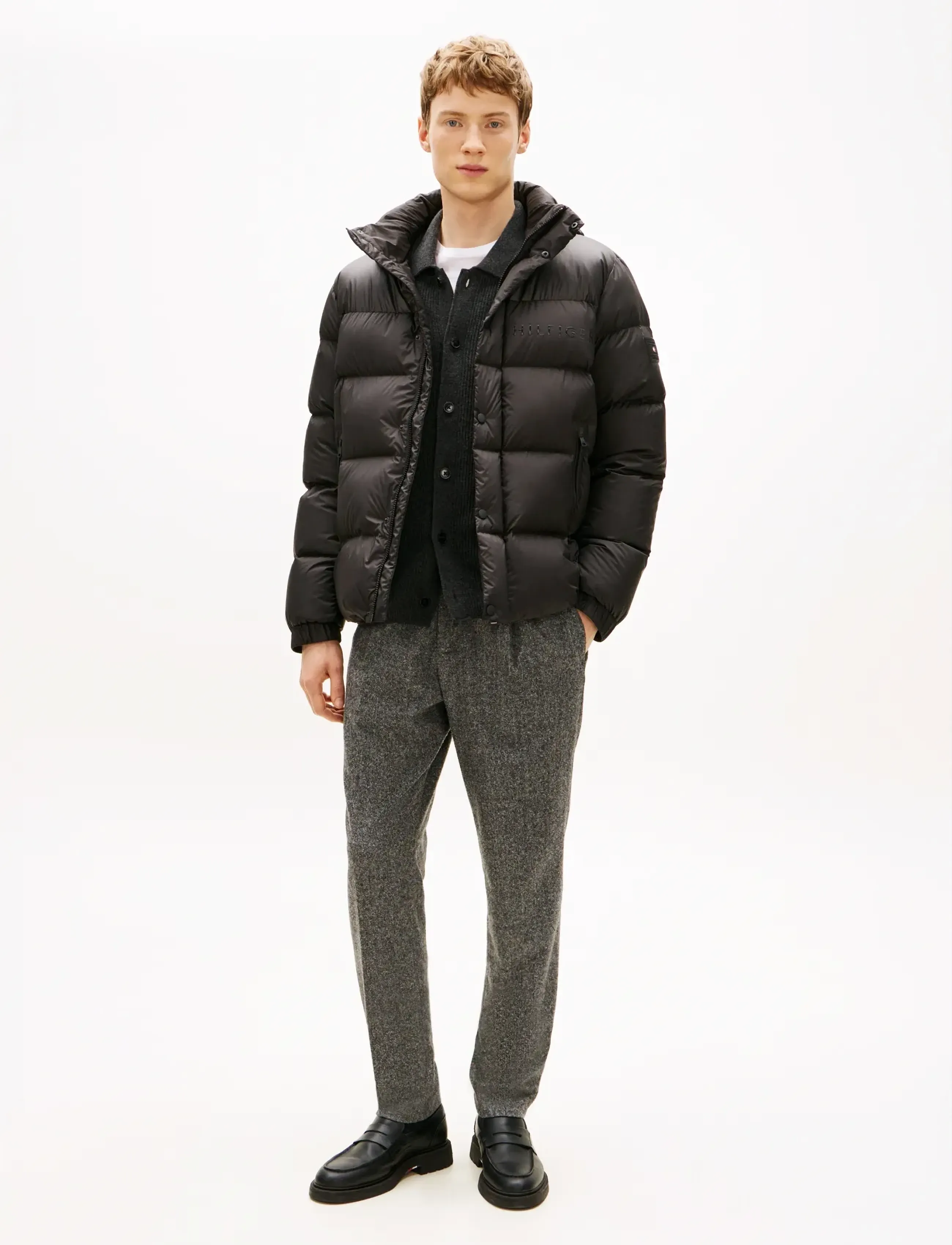Tommy Hilfiger - MIX DOWN HOODED PUFFER - forede jakker - black - 3