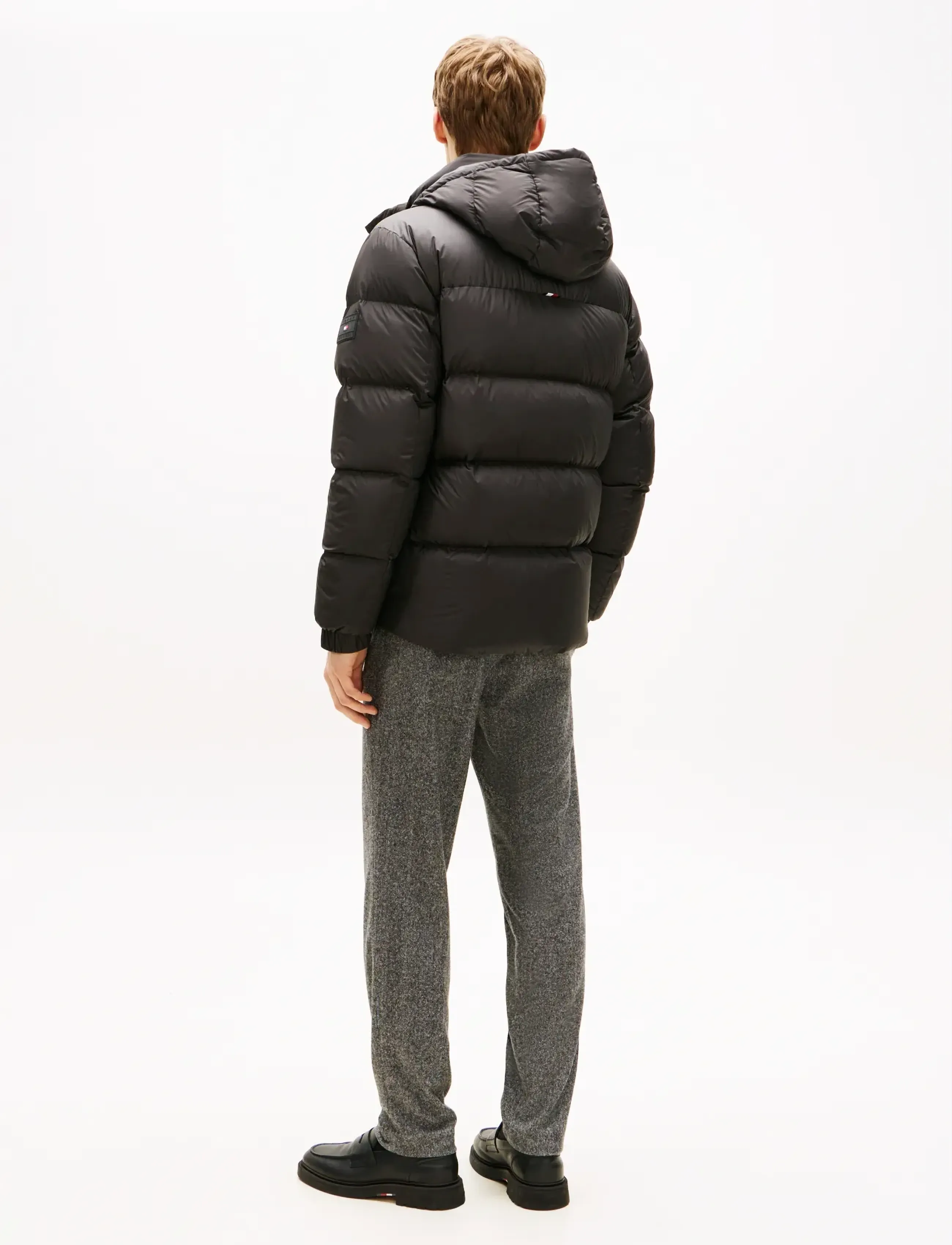 Tommy Hilfiger - MIX DOWN HOODED PUFFER - forede jakker - black - 4