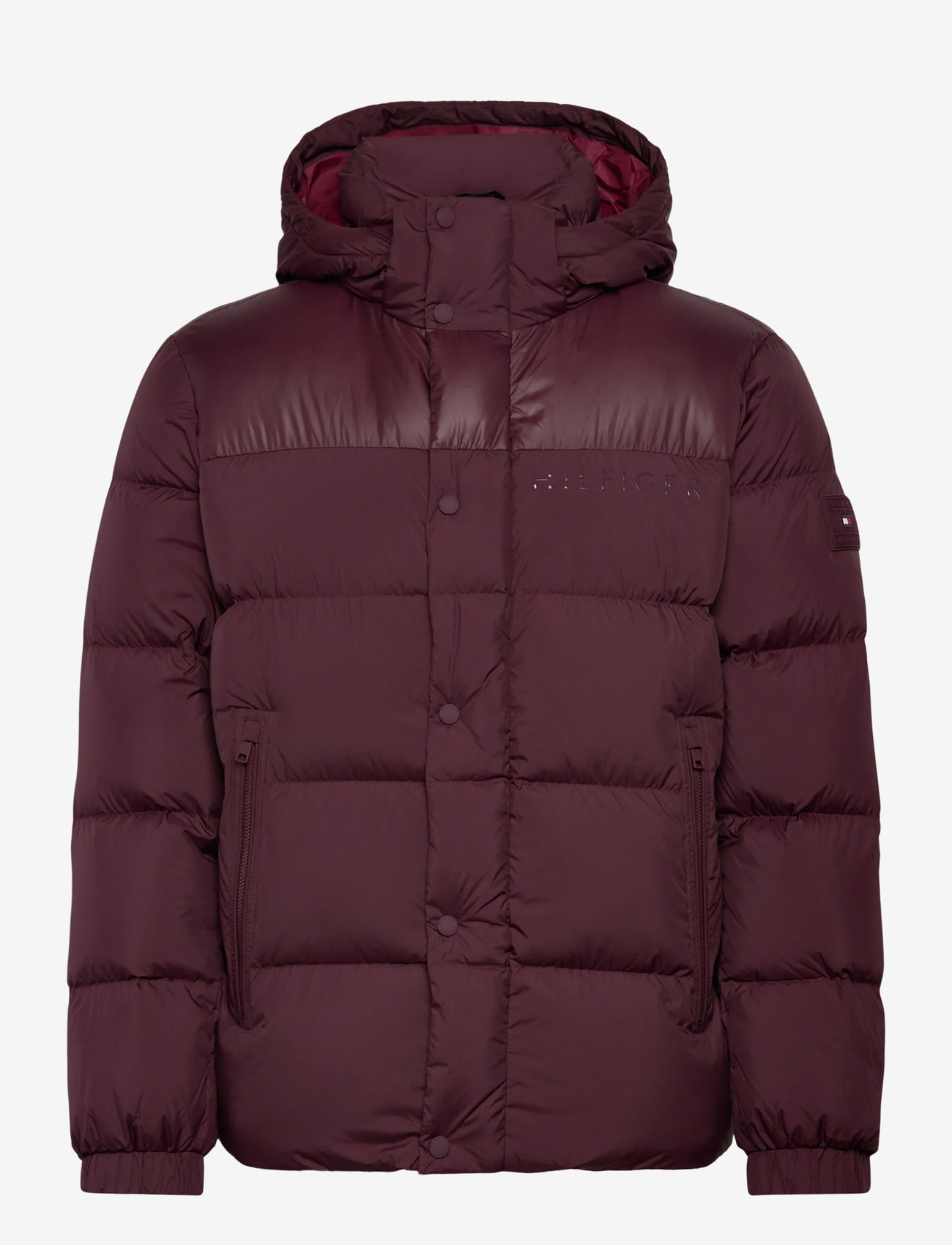 Tommy Hilfiger - MIX DOWN HOODED PUFFER - gefütterte jacken - deep burgundy - 1