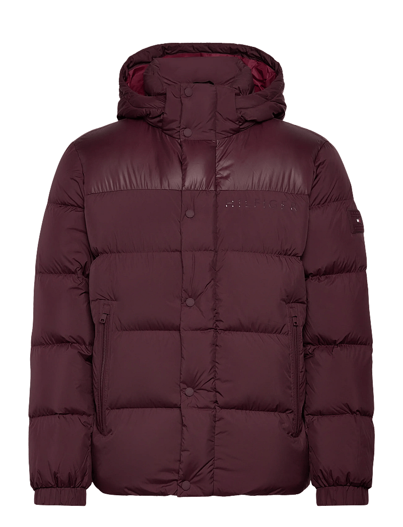 Tommy Hilfiger - MIX DOWN HOODED PUFFER - gefütterte jacken - deep burgundy - 1